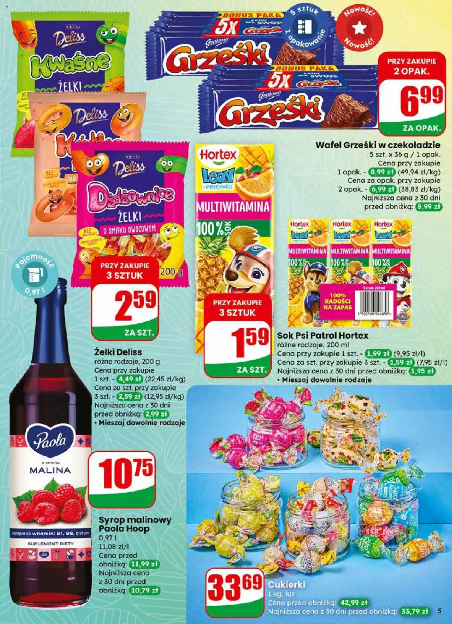 Dino gazetka od 01.04.2026 | Strona: 5 | Produkty: Syrop, Malina, Żelki, Sok