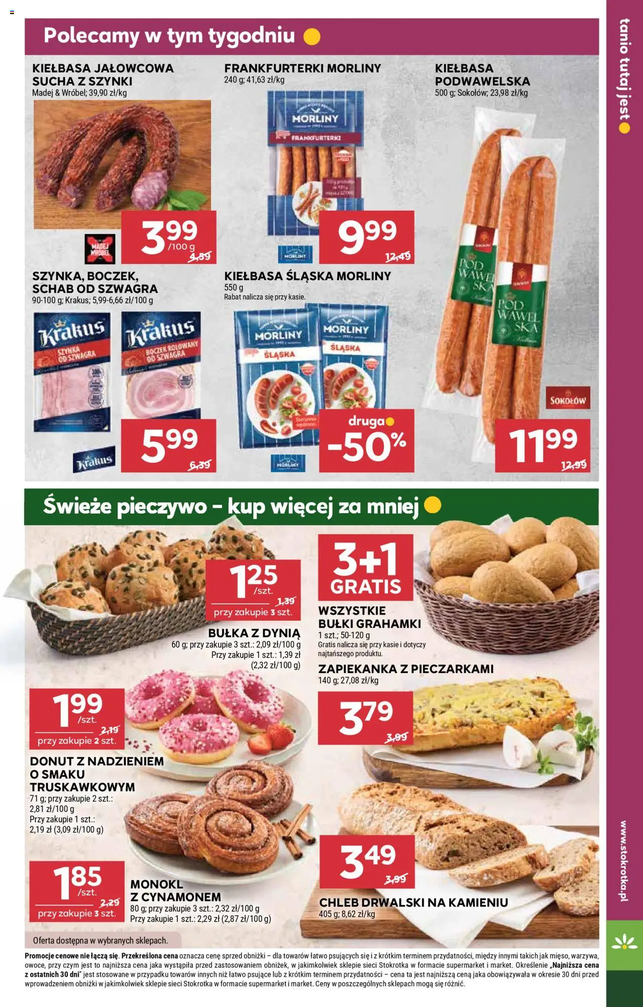 Stokrotka Gazetka od 09.10.2025 | Strona: 13 | Produkty: Kiełbasa, Stokrotka, Donut, Chleb