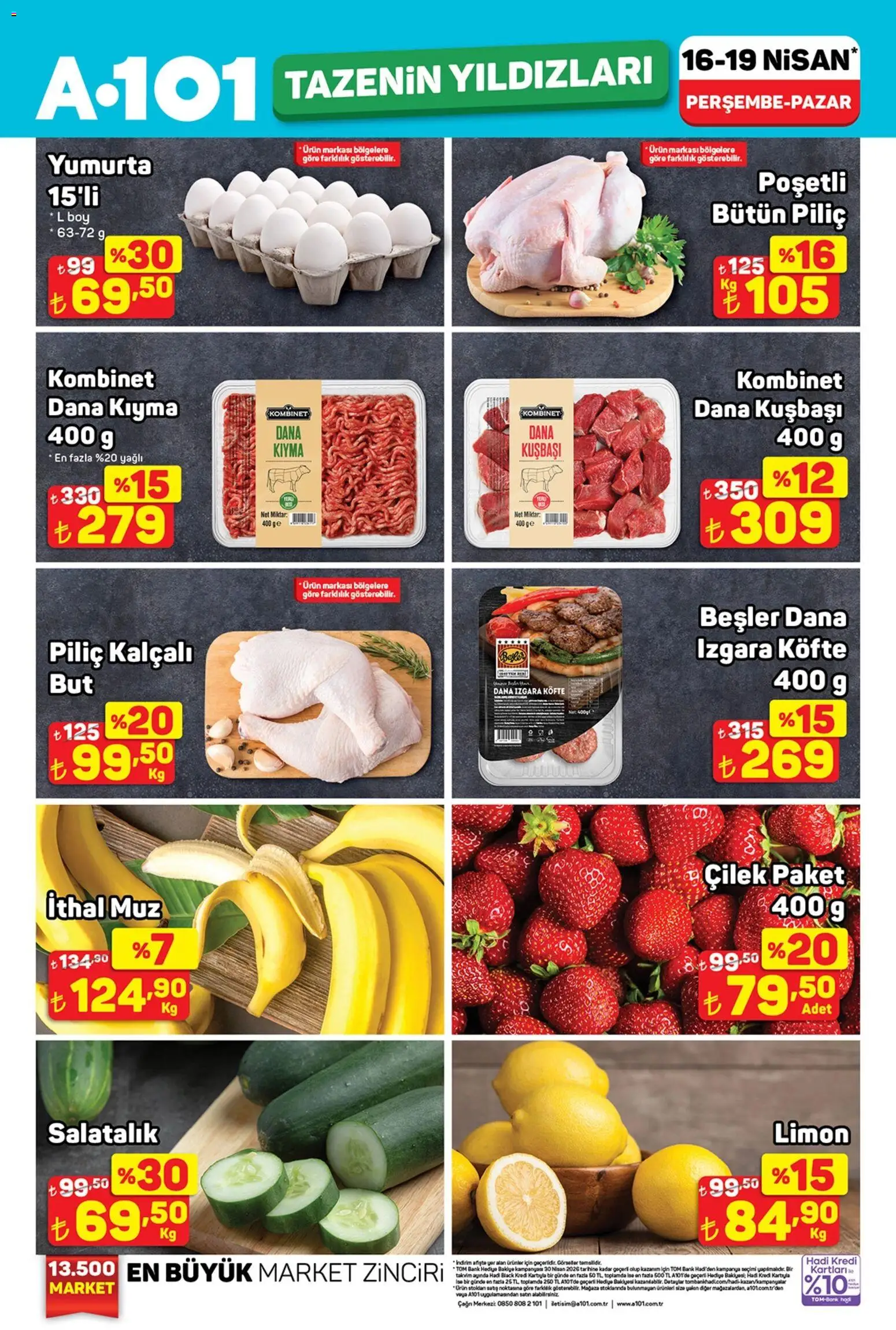 A101 - Tazenin Yıldızları - 16.04.2026 tarihinden itibaren geçerlidir | Sayfa: 2 | Ürünler: Yumurta, Muz, Limon, Piliç
