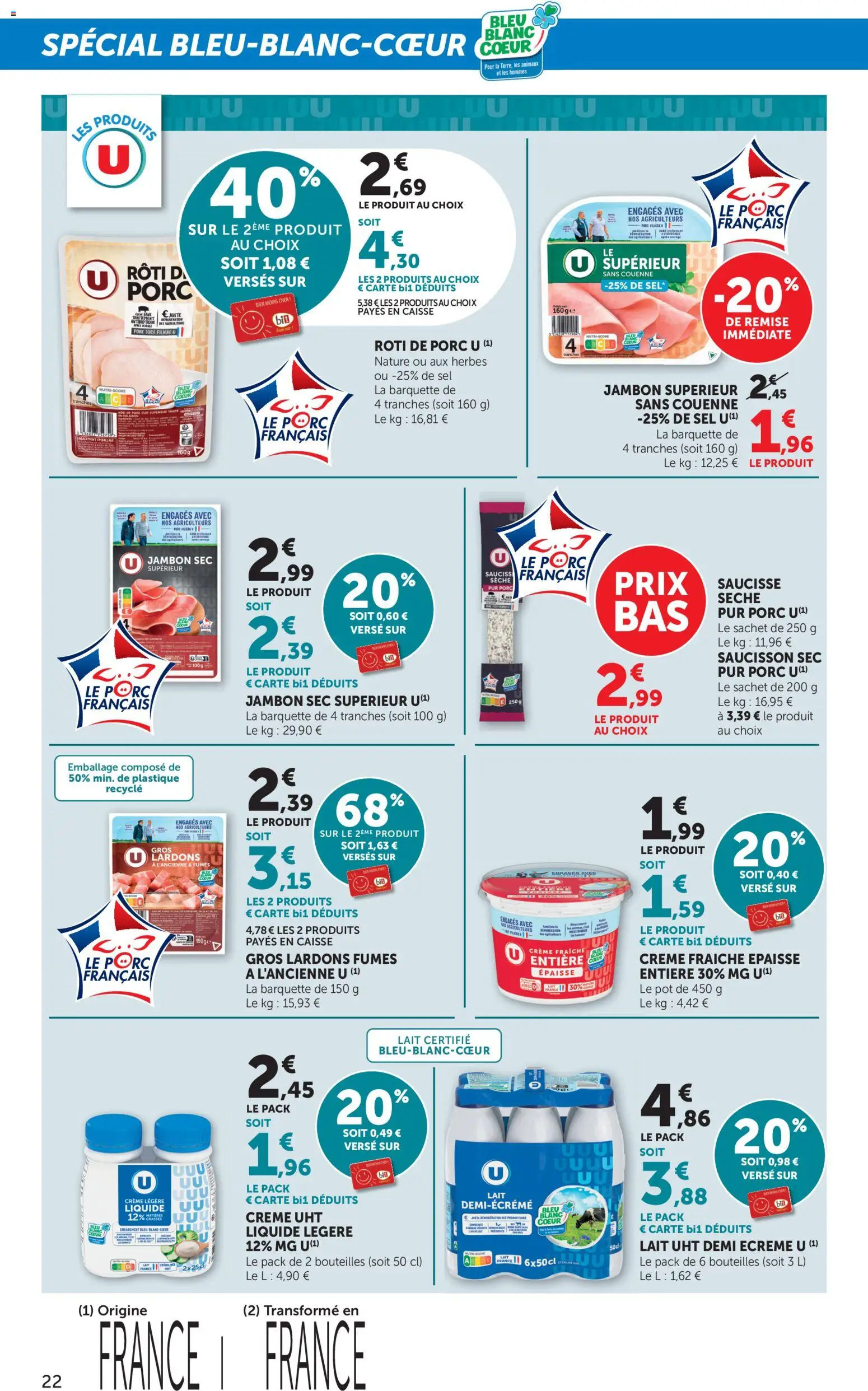 {H1} | Page: 22 | Produits: Saucisson, Jambon, Porc, Crème fraiche