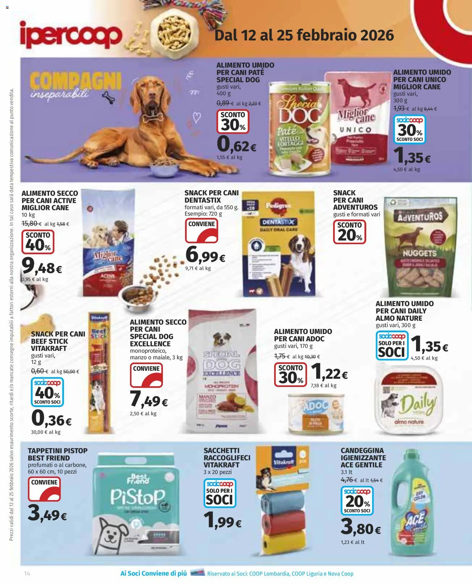 Volantino Ipercoop del 12.02.2026 | Pagina: 14 | Prodotti: Paté, Manzo, Candeggina, Nuggets