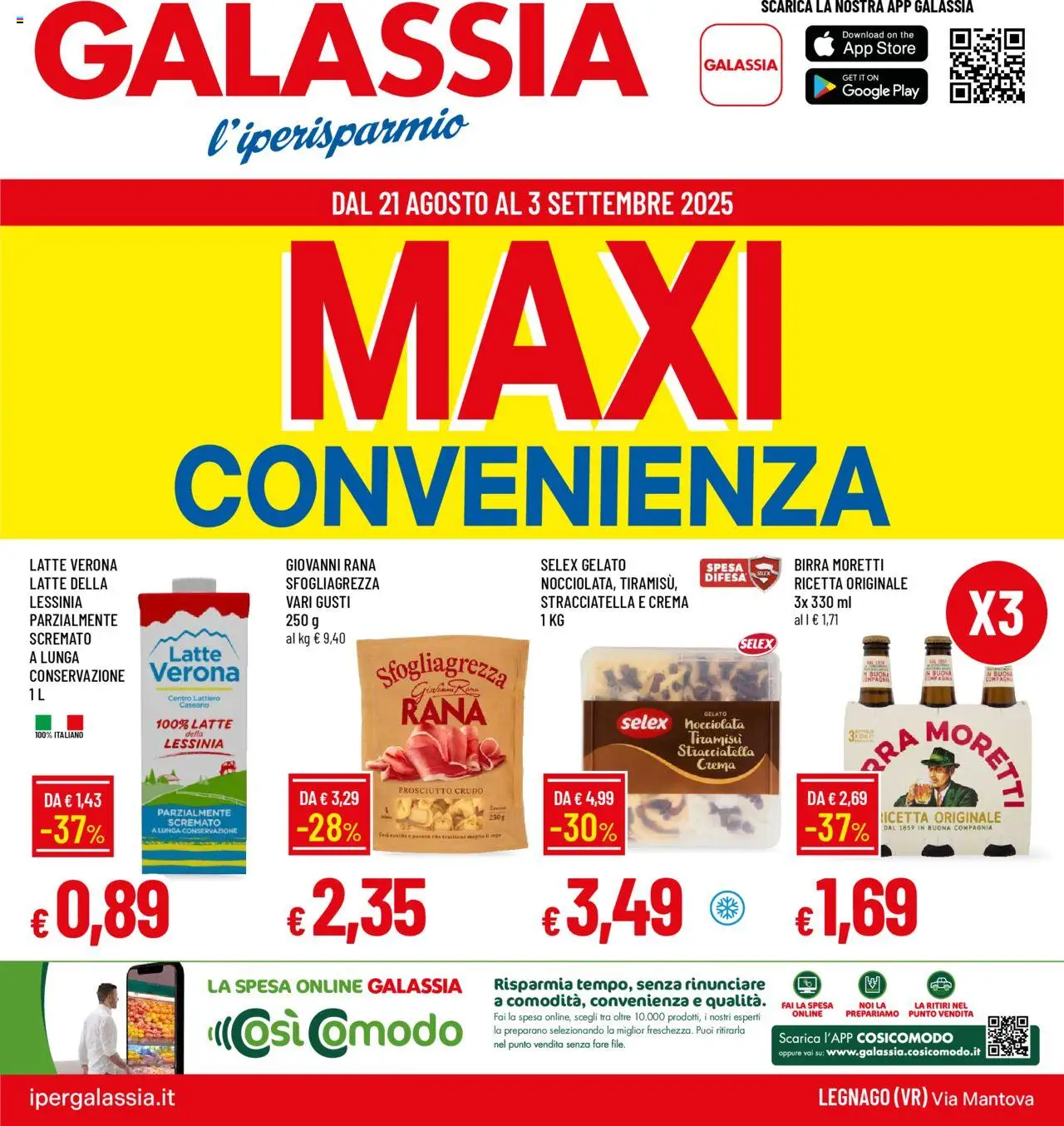 Volantino Galassia del 21.08.2025 | Pagina: 1 | Prodotti: Crema, Birra Moretti, The, Stracciatella