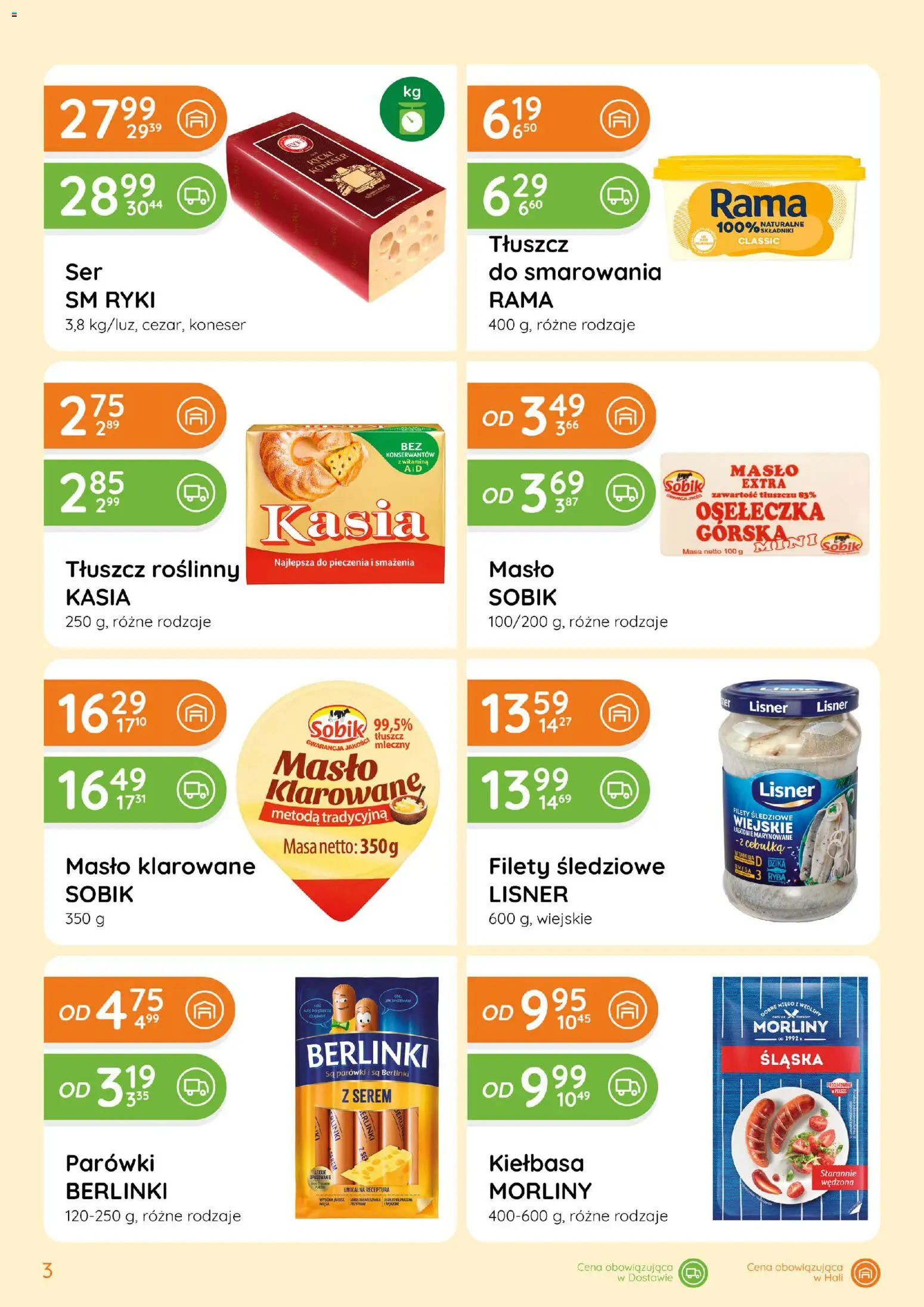 Eurocash gazetka od 19.03.2026 | Strona: 3 | Produkty: Masło klarowane, Parówki, Masło, Ryba