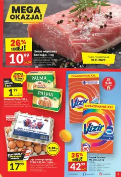 Pogląd oferty "Twój Market Gazetka" - ważna od 05.11.2025 | Strona: 3 | Produkty: Schab, Schab wieprzowy, Margaryna, Jaja