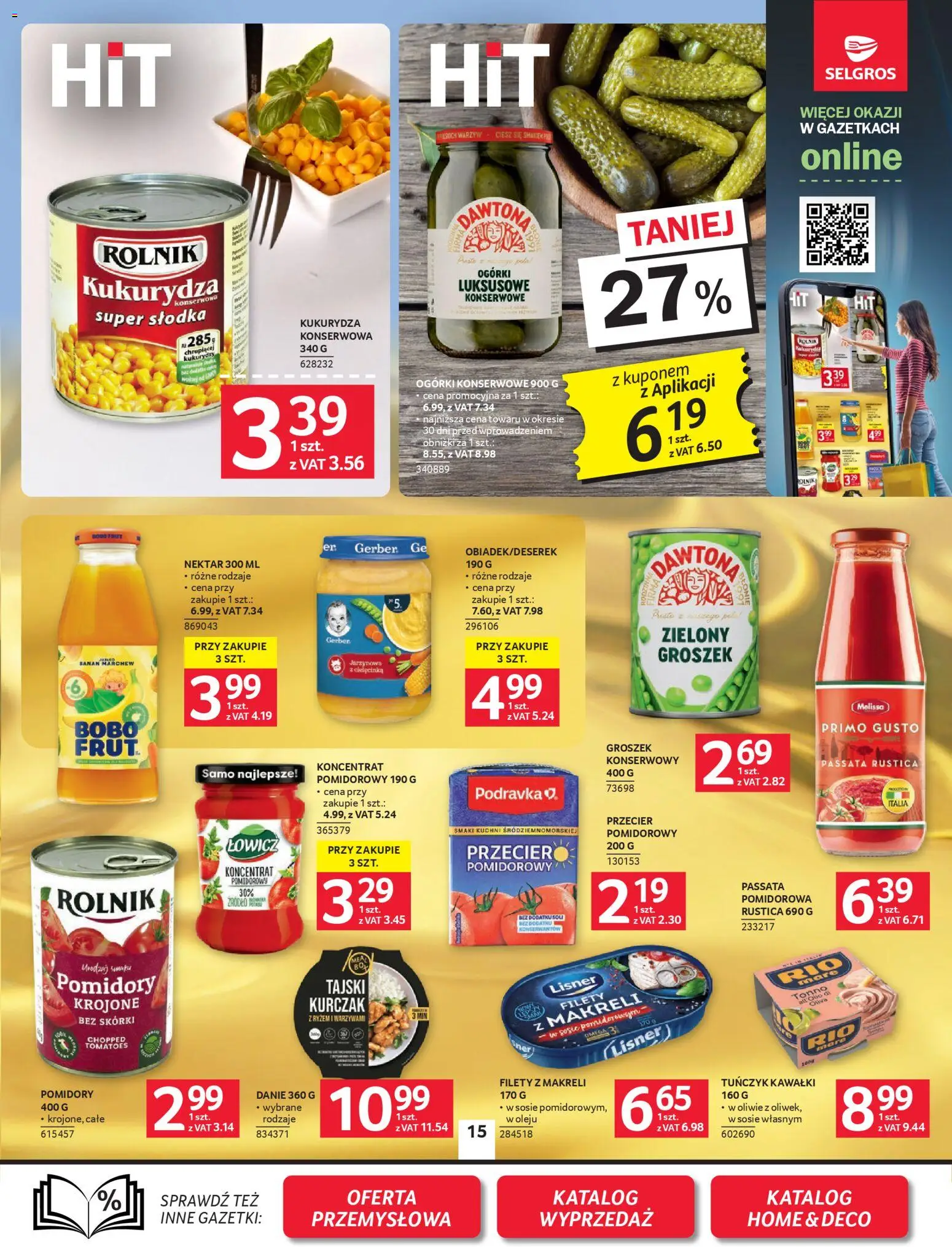 Selgros cash&carry Gazetka od 08.01.2026 | Strona: 15 | Produkty: Kurczak, Kukurydza, Banan, Ogórki