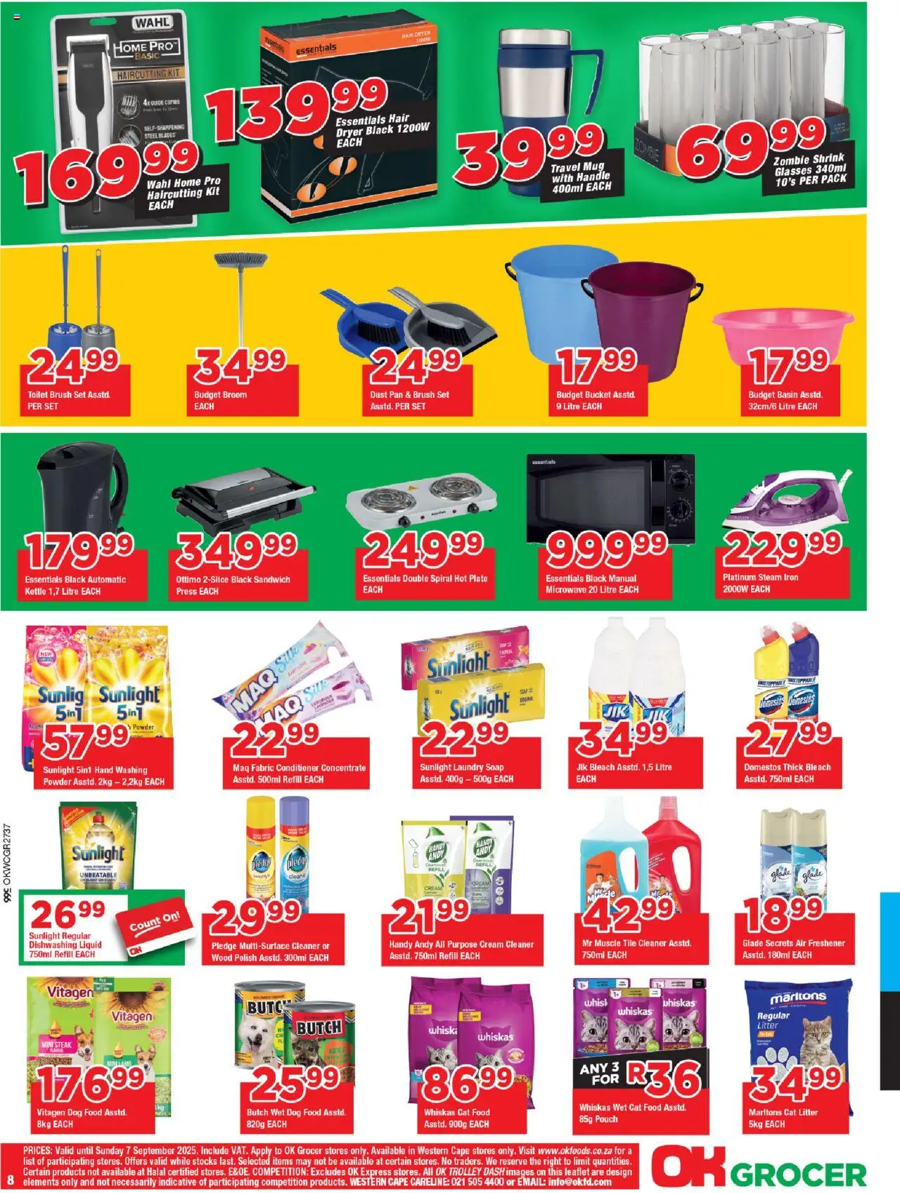 OK Foods Western Cape - OK Grocer │ valid from 25.08.2025 | Page: 8 | Products: Microwave, Air freshener, Hot plate, Conditioner