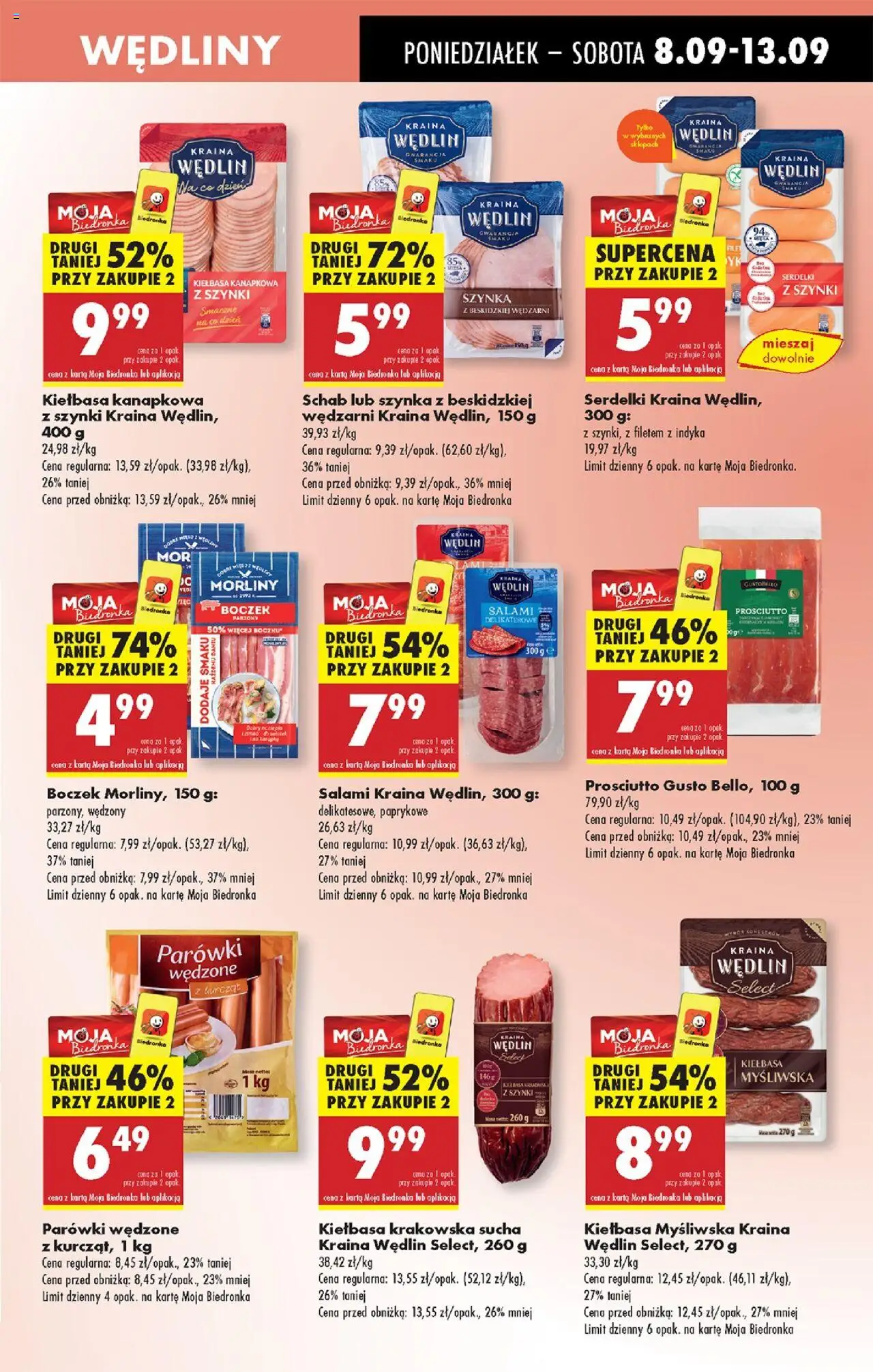 Biedronka gazetka od 08.09.2025 | Strona: 35 | Produkty: Kiełbasa, Karta, Boczek, Salami