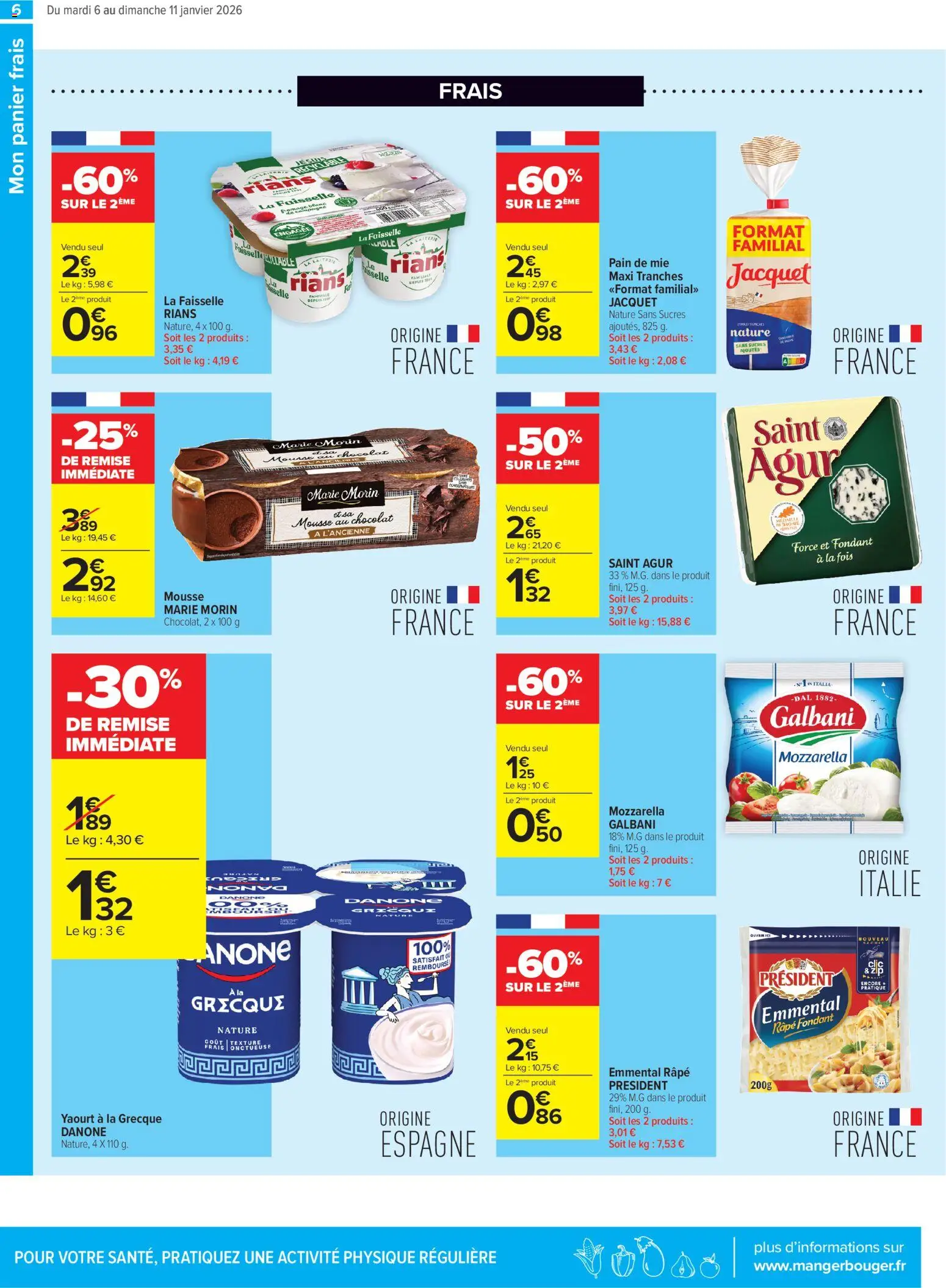 {H1} | Page: 6 | Produits: Yaourt à La Grecque, Pain de mie, Panier, Pain