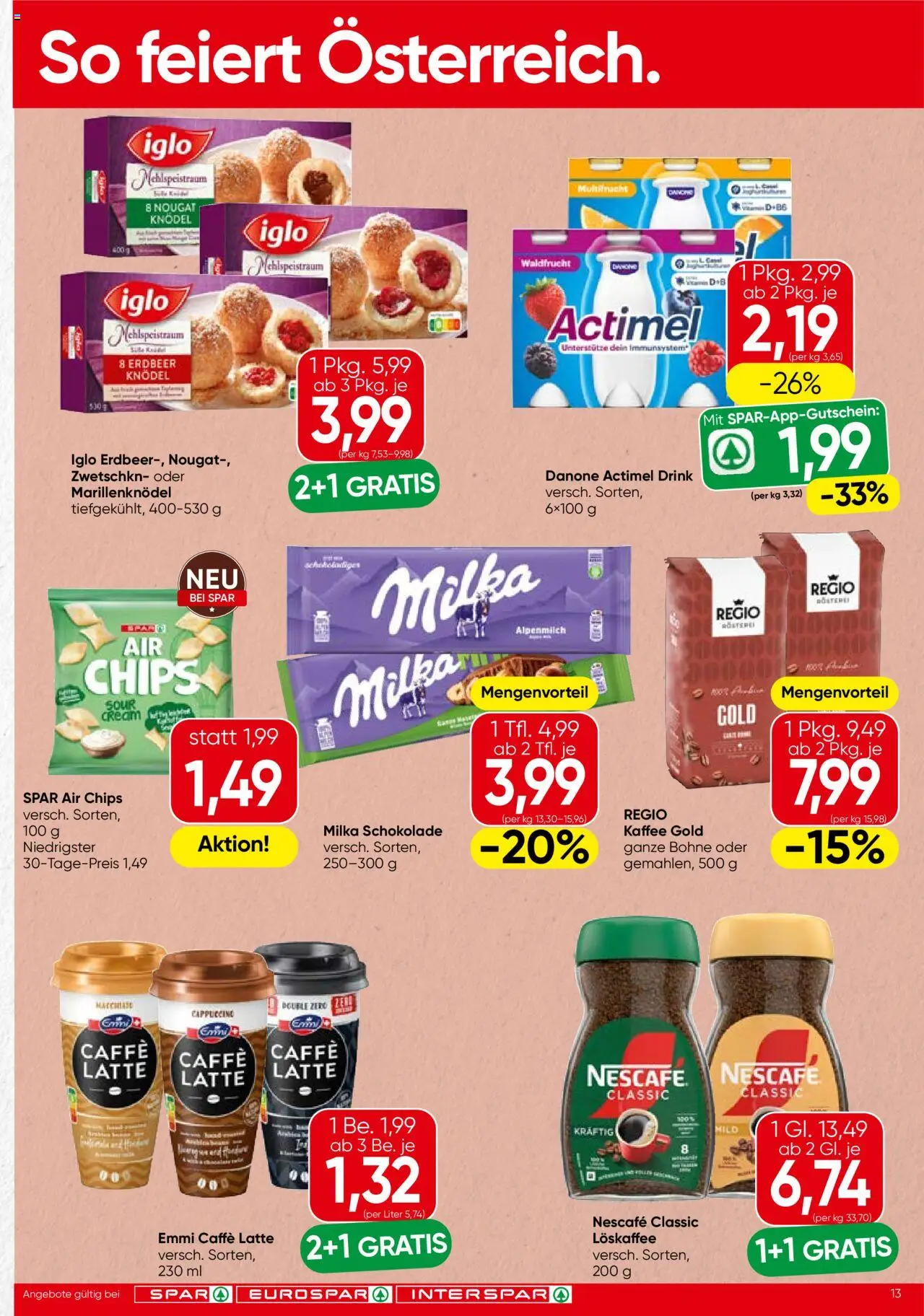 Spar Flugblatt - Oberösterreich gültig ab 18.09.2025 | Seite: 13 | Produkte: Chips, Kaffee, Schokolade