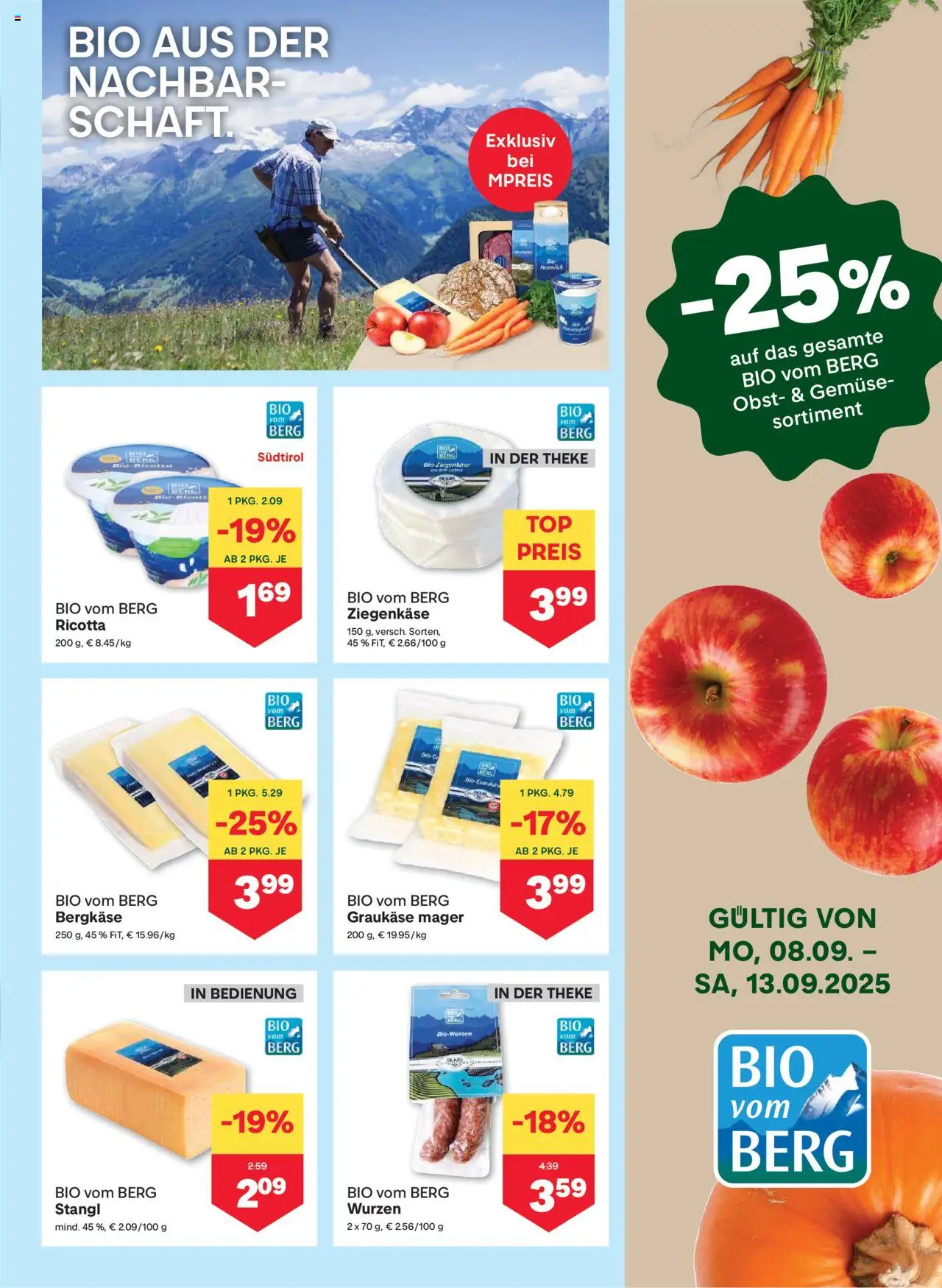 MPREIS Absam gültig ab 11.09.2025 | Seite: 3 | Produkte: Gemüse, Obst