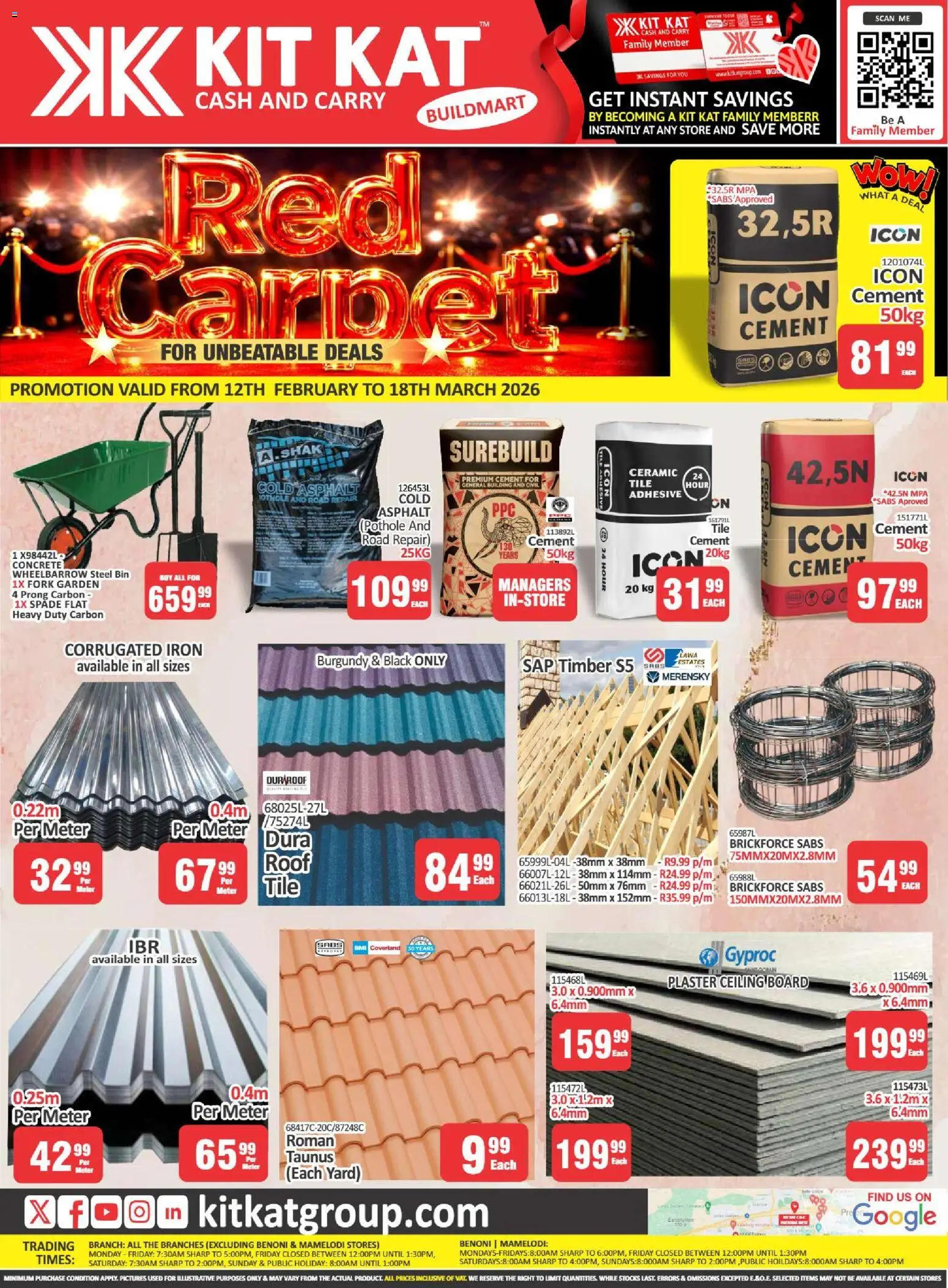 New KIT KAT Cash & Carry catalogue – valid from 12.02.2026 | Page: 1 | Products: Iron, Wheelbarrow, Spade, Cement