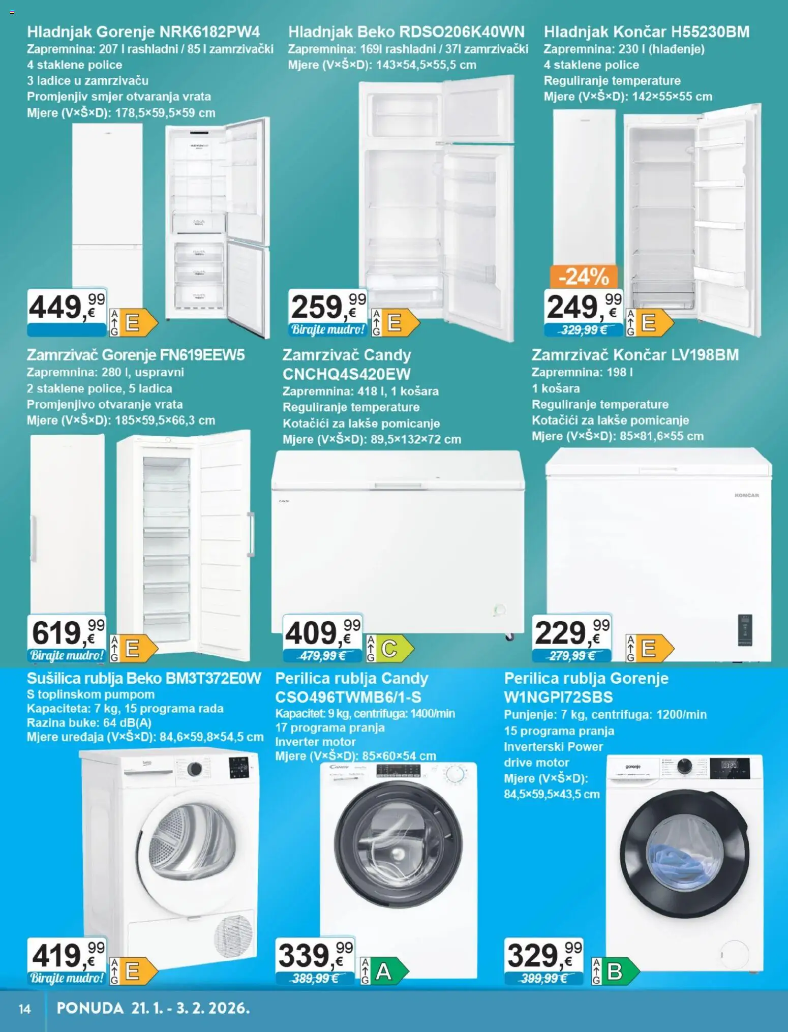 KTC katalog | vrijedi od 21.01.2026 | Stranica: 11 | Proizvodi: Perilica rublja, Vrata, Hladnjak, Zamrzivač