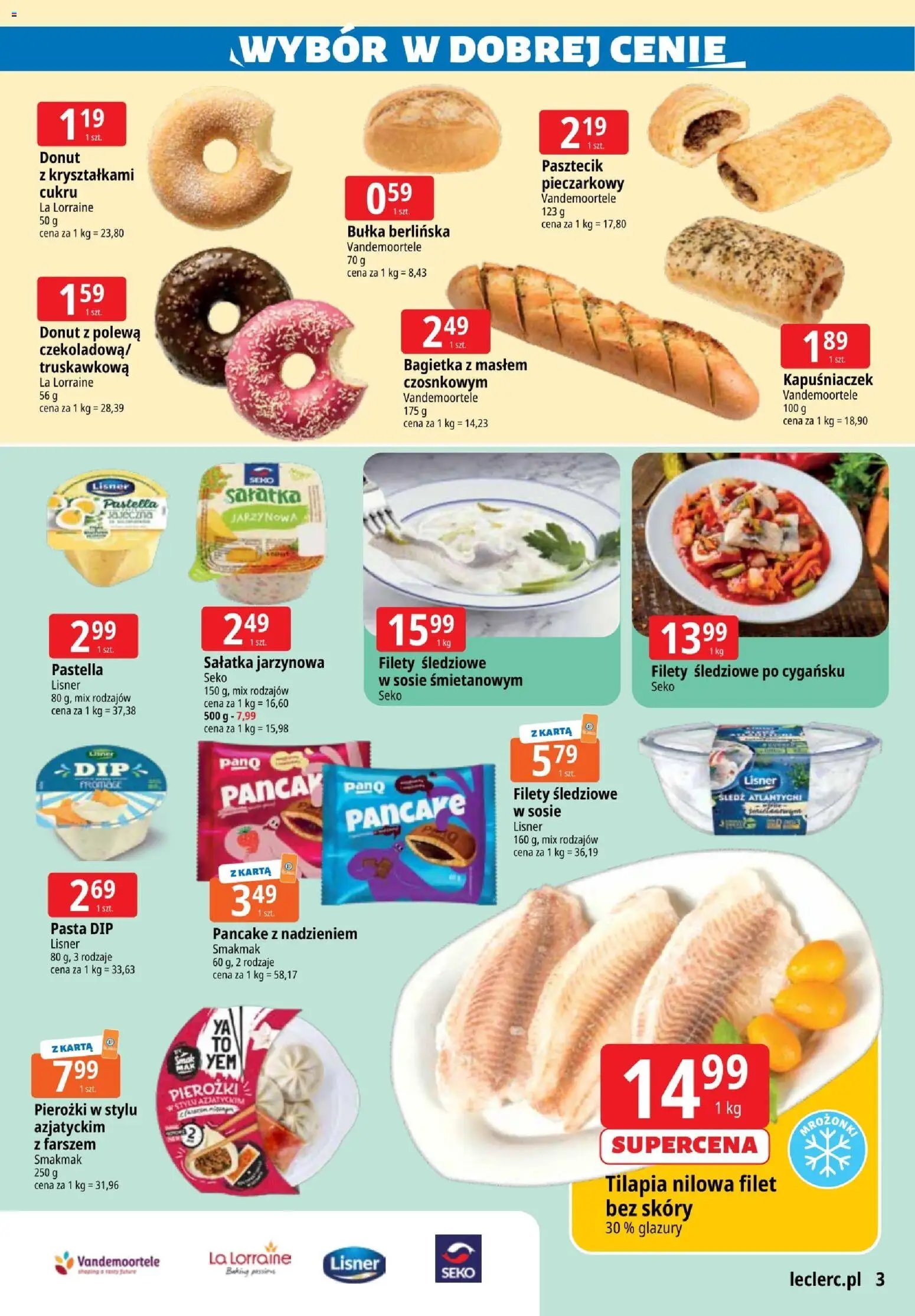 E.Leclerc Gazetka - Zielona Góra od 28.10.2025 | Strona: 3 | Produkty: Karta, Tilapia, Bagietka, Sałatka