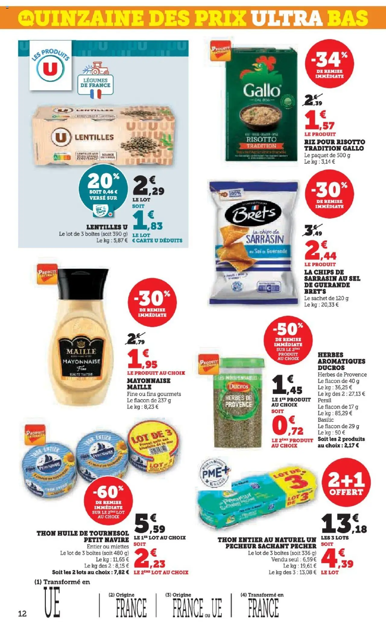  | Page: 12 | Produits: Herbes de provence, Thon, Huile, Chips