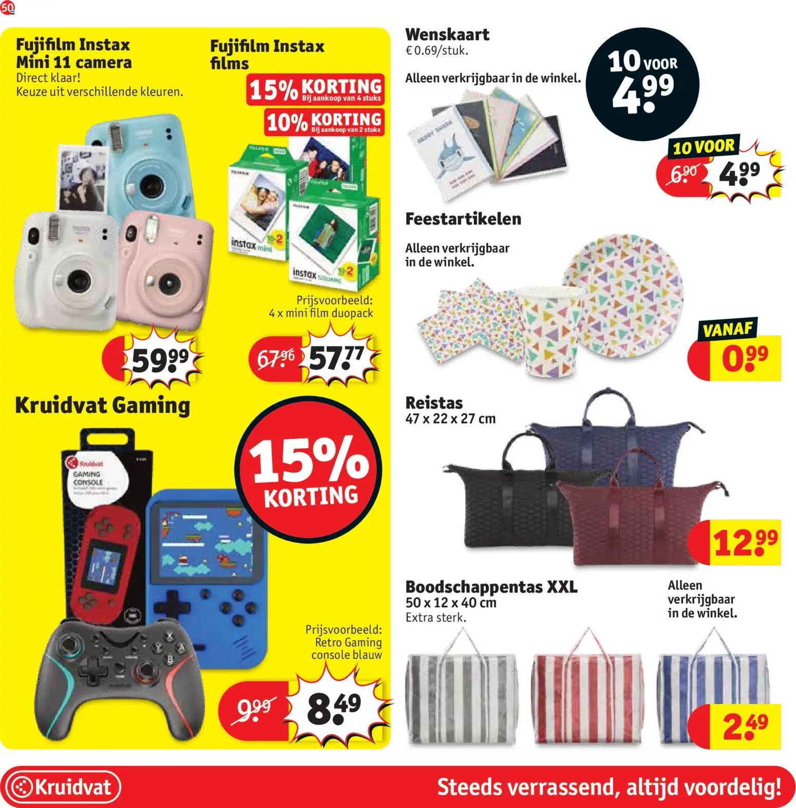 {H1} | Pagina: 50 | Producten: Reistas, Camera, Feestartikelen