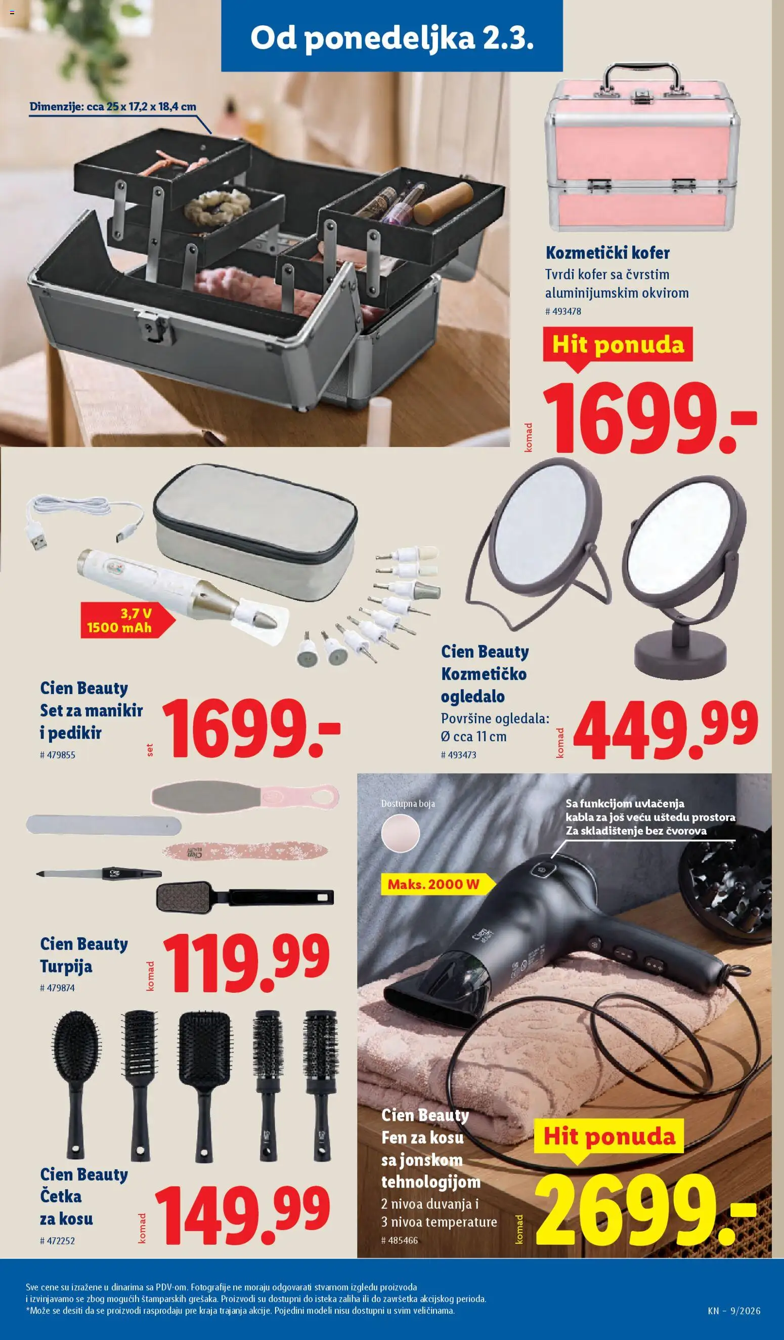 Lidl katalog - važi od 26.02.2026 | Strana: 89 | Proizvode: Set za manikir i pedikir, Cetka za kosu, Cien, Fen