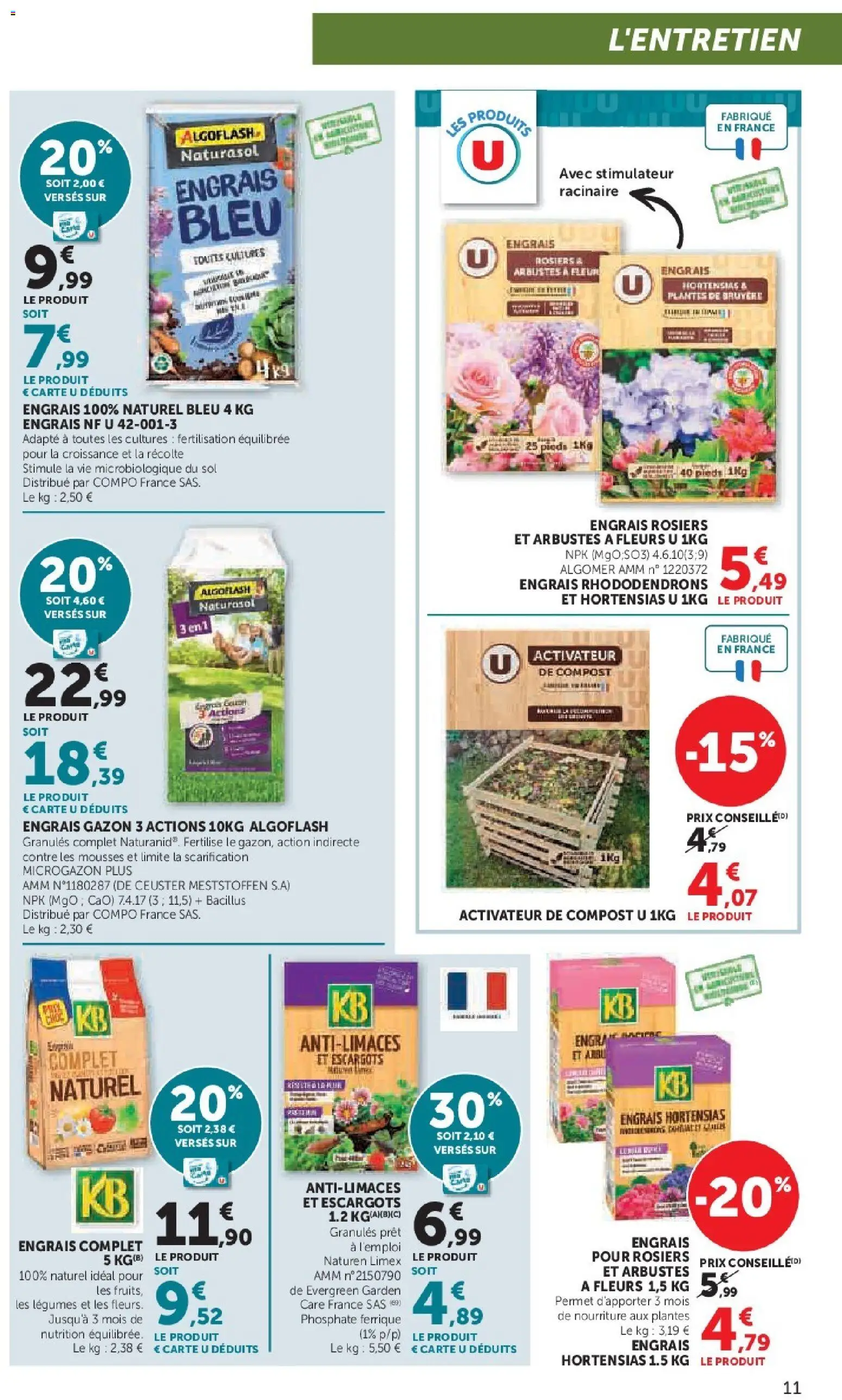 {H1} | Page: 11 | Produits: Plantes, Escargots, Gazon
