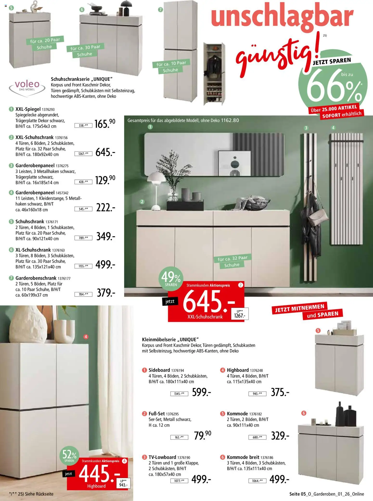 Zurbrüggen Garderoben-Trends – gültig ab 21.03.2026 | Seite: 5 | Produkte: Sideboard, HIghboard, Kommode, Garderobenschrank