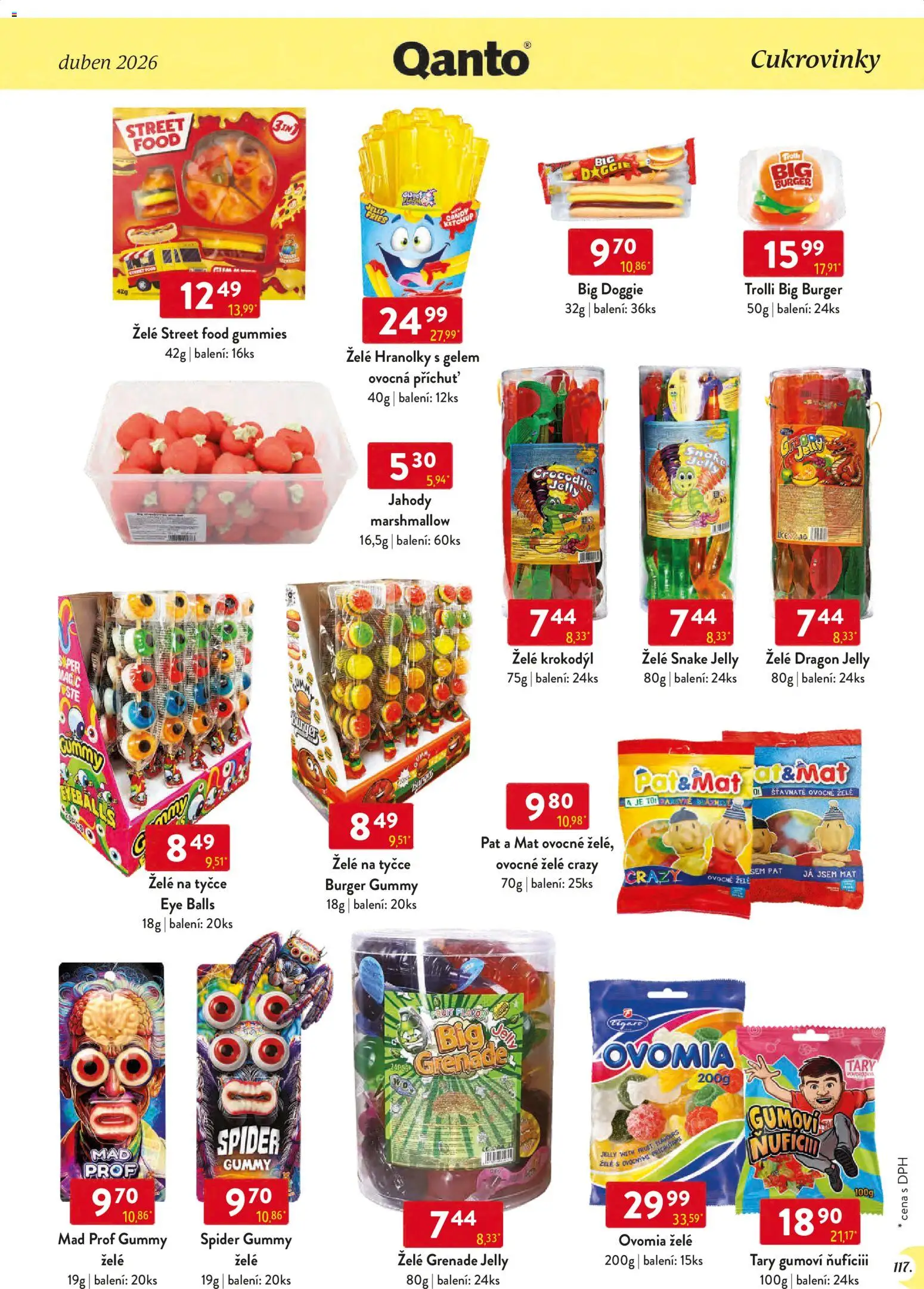 Astur & Qanto leták - Velkoobchod 04/2026 od 01.04.2026 | Strana: 117 | Produkty: Burger, Marshmallow, Jahody, Hranolky