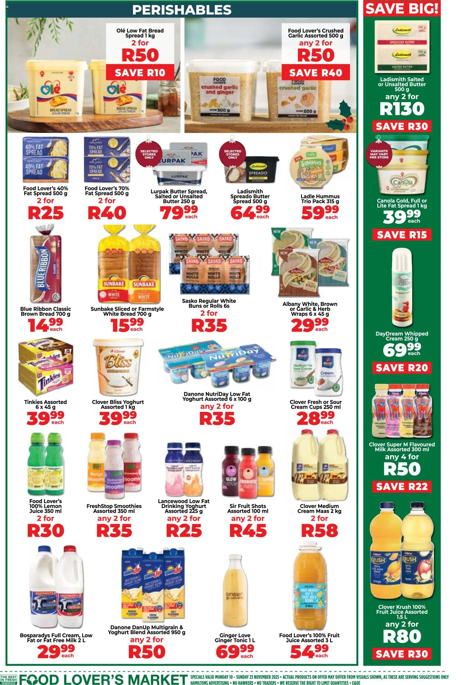 New Food Lover's Market catalogue – valid from 10.11.2025 | Page: 4 | Products: Buns, Butter, Cream, Garlic