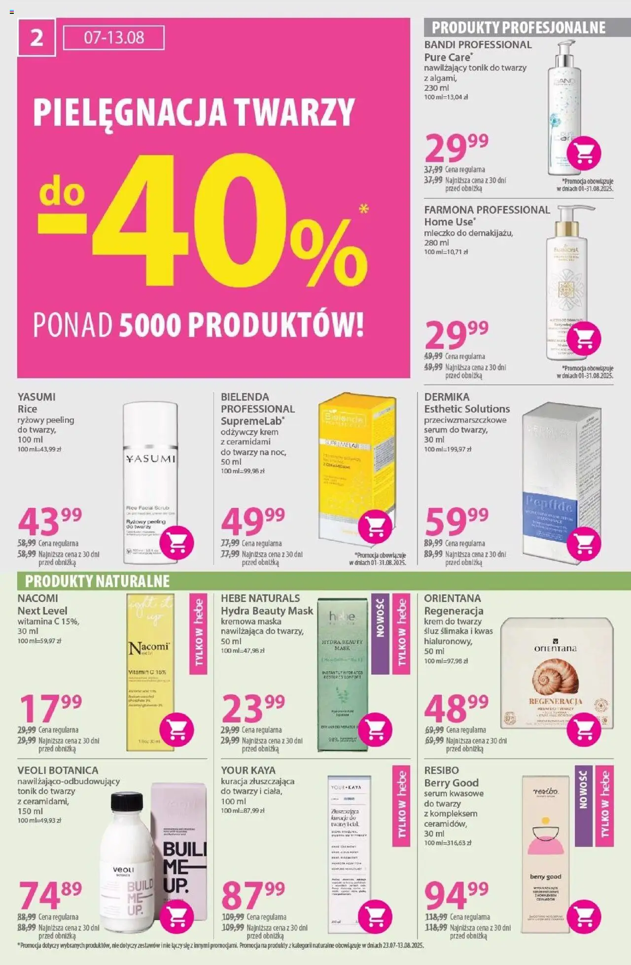 Hebe Gazetka od 07.08.2025 | Strona: 2 | Produkty: Toner, Maska, Krem, Tonik do twarzy