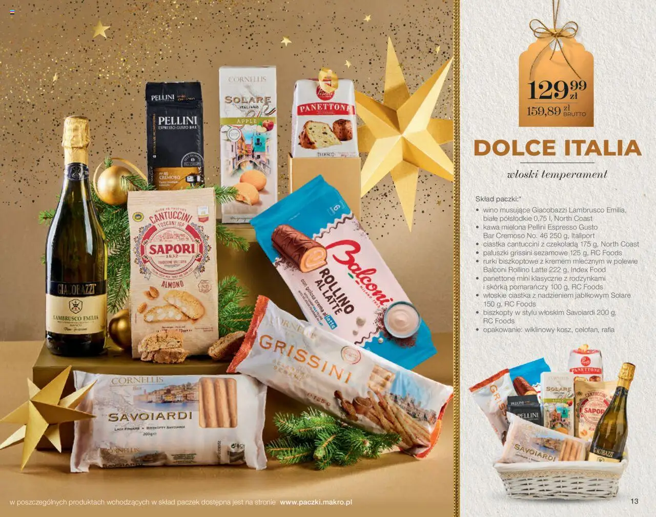 Makro Gazetka - Świat prezentów od 06.10.2025 | Strona: 13 | Produkty: Pączki, Cantuccini, Paluszki, Wino
