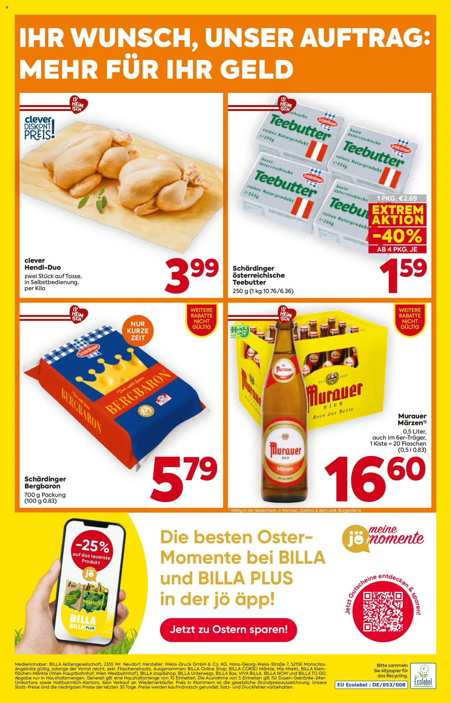 Billa Flugblatt - Steiermark gültig ab 19.03.2026 | Seite: 20 | Produkte: Bier