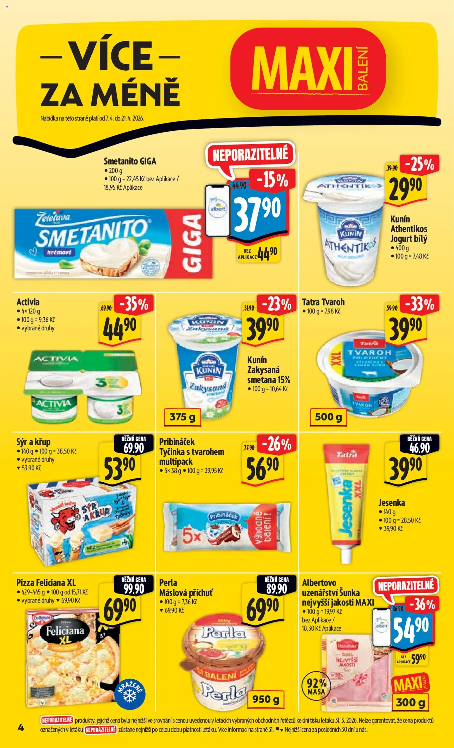 Albert leták - Hypermarket od 07.04.2026 | Strana: 10 | Produkty: Sýr, Pizza, Tvaroh, Tyčinky