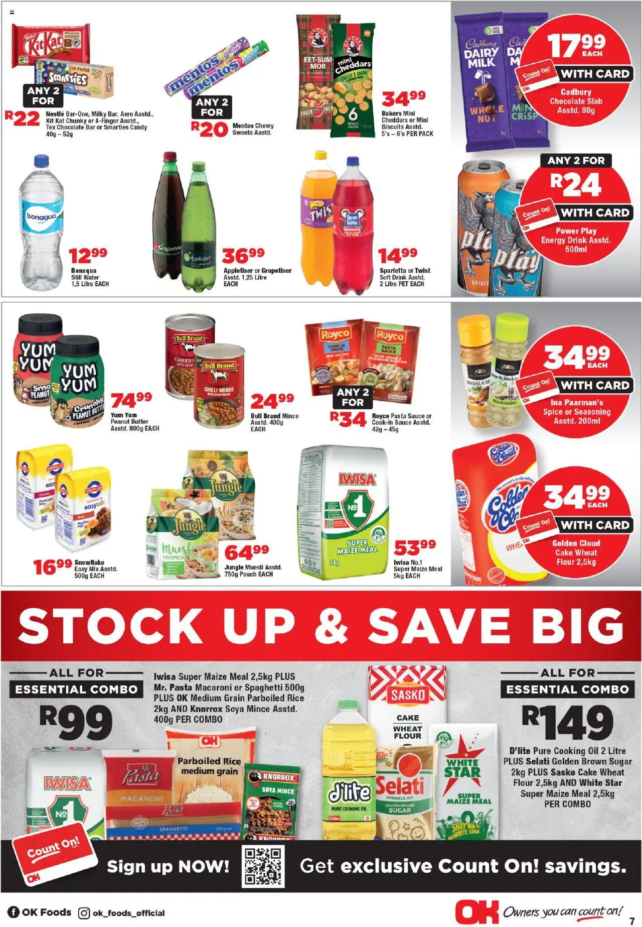 New OK Foods catalogue – valid from 15.10.2025 | Page: 7 | Products: Biscuits, Chocolate, Stock, Paper
