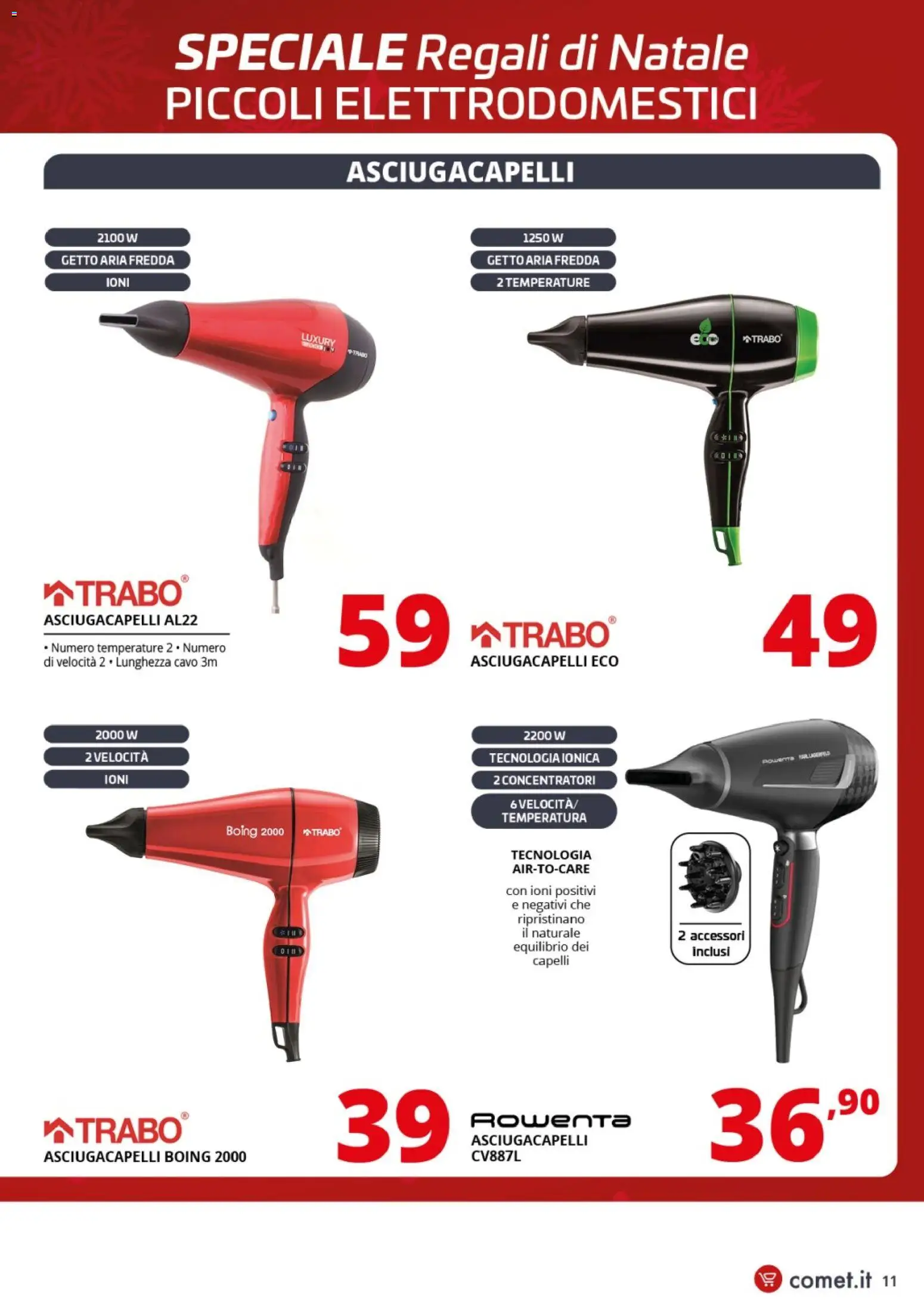Volantino Comet del 01.12.2025 | Pagina: 11 | Prodotti: Cavo, Asciugacapelli