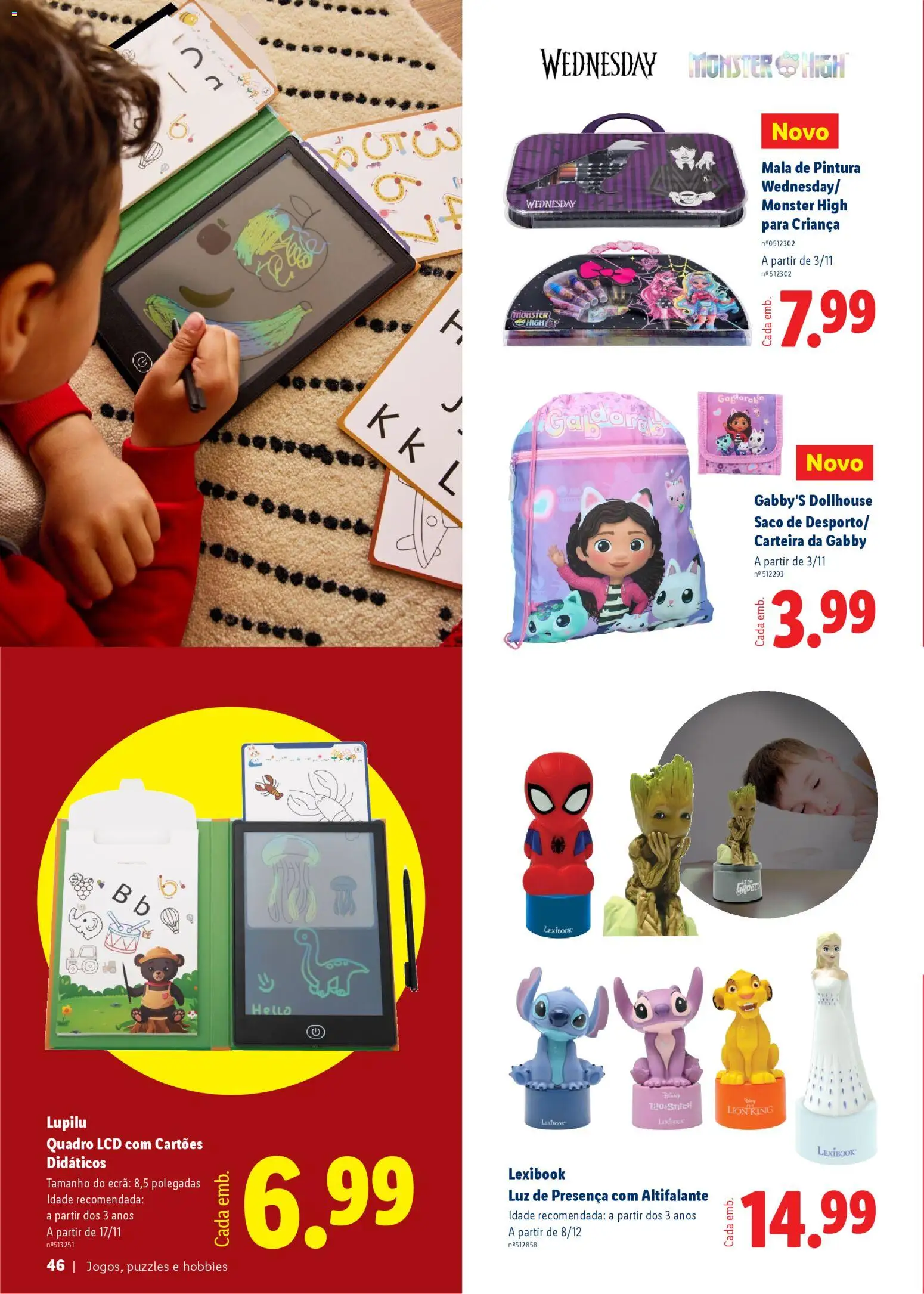 Lidl Folheto Especial │ válido de 27.10.2025 | Página: 46 | Produtos: Carteira, Altifalante, Quadro, Tablet