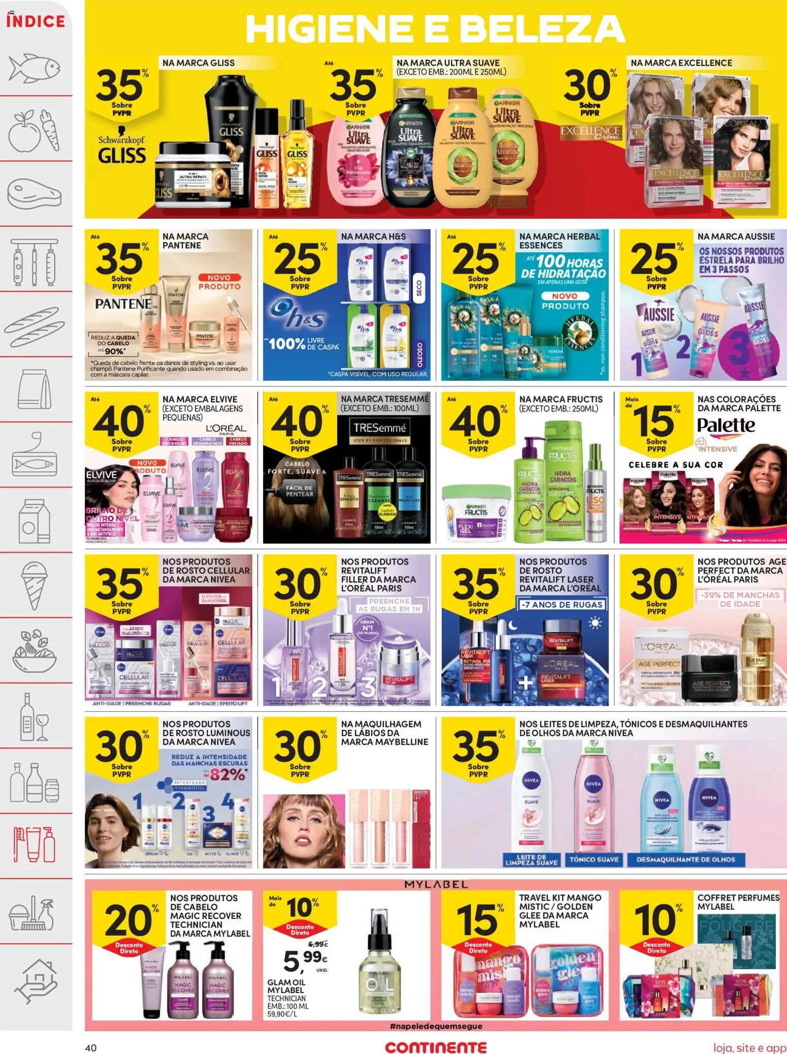 Continente folheto │ válido de 28.04.2026 | Página: 40 | Produtos: Gloss, Perfumes, Perfume, Sérum