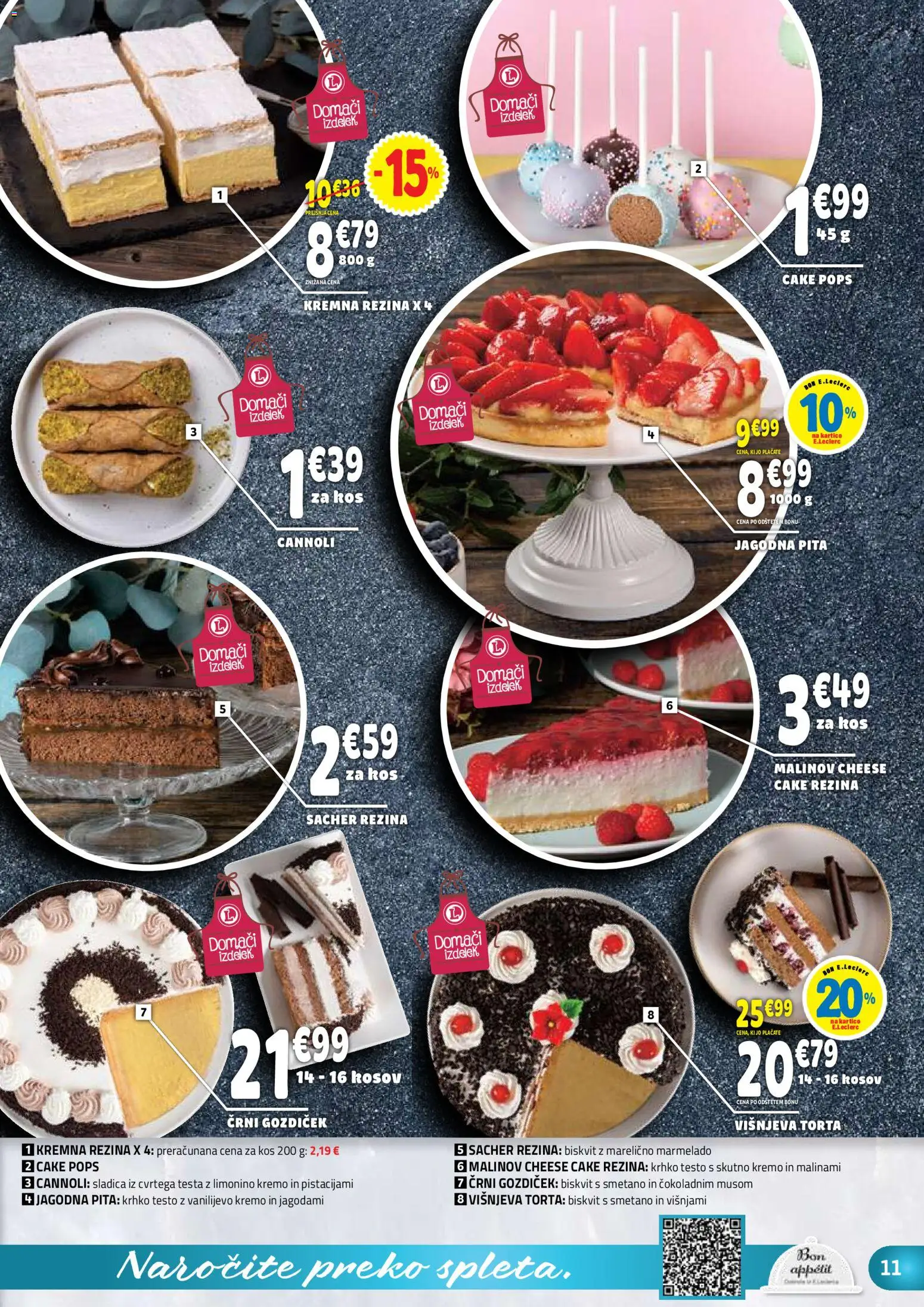 Novi E.leclerc katalog ponudbe – veljaven od 29.04.2026 | Stran: 11 | Izdelki: Pita, Torta, Kos