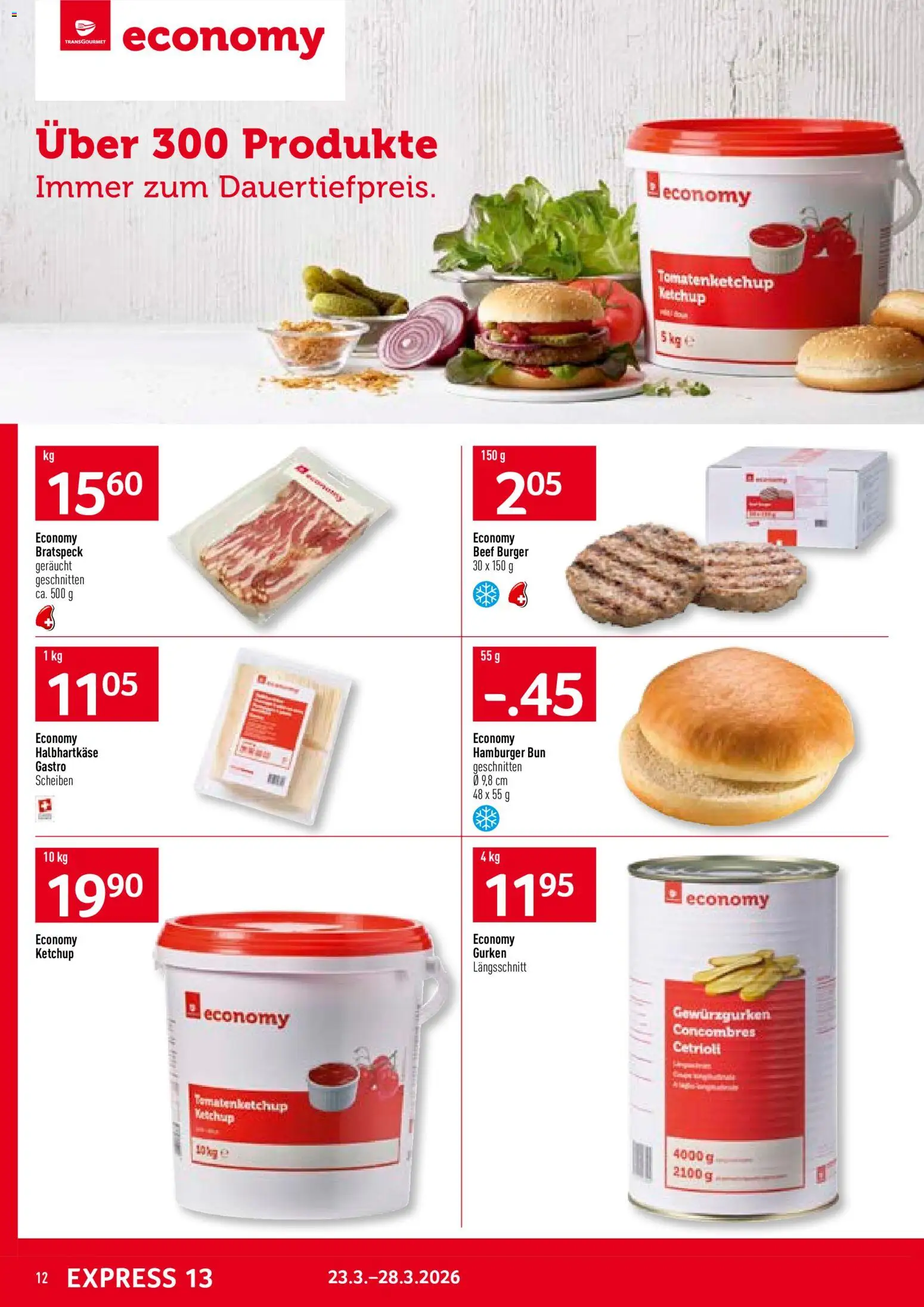 Prodega aktionen – gültig ab 23.03.2026 | Seite: 12 | Produkte: Burger, Ketchup, Gurken
