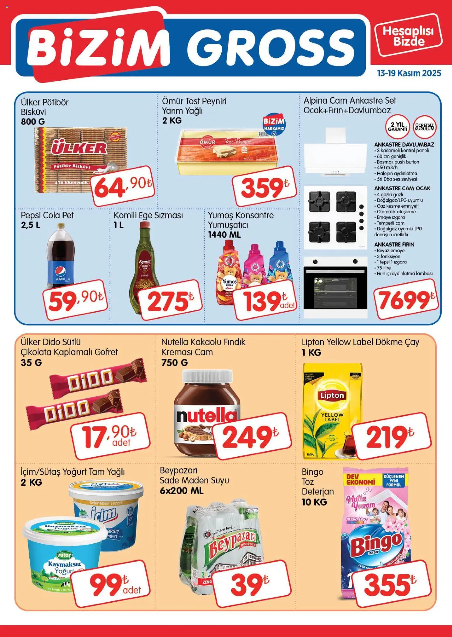 Bizim Toptan - Bizim Gross Fırsat Bülteni - 13.11.2025 tarihinden itibaren geçerlidir | Sayfa: 1 | Ürünler: Çay, Fındık, Ocak, Bisküvi
