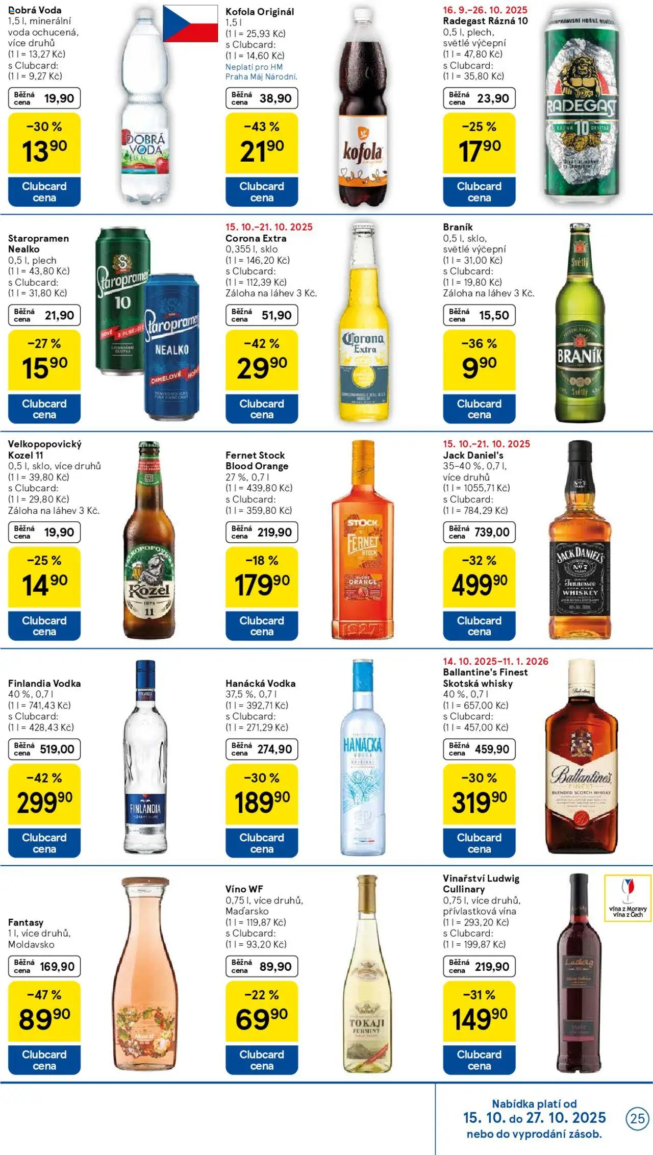 Tesco leták - Hypermarket od 15.10.2025 | Strana: 25 | Produkty: Dobrá voda, Voda, Finest, Minerální voda
