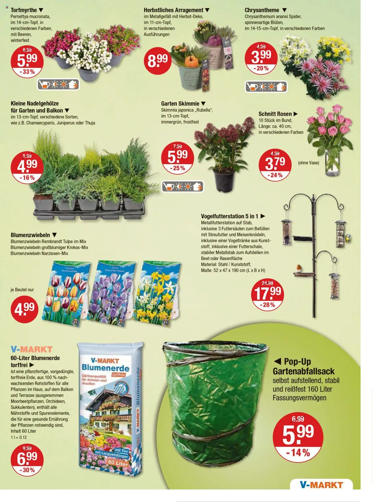 V-Markt - Hallertau / Oberpfalz – gültig ab 09.10.2025 | Seite: 15 | Produkte: Vase, Blumenerde