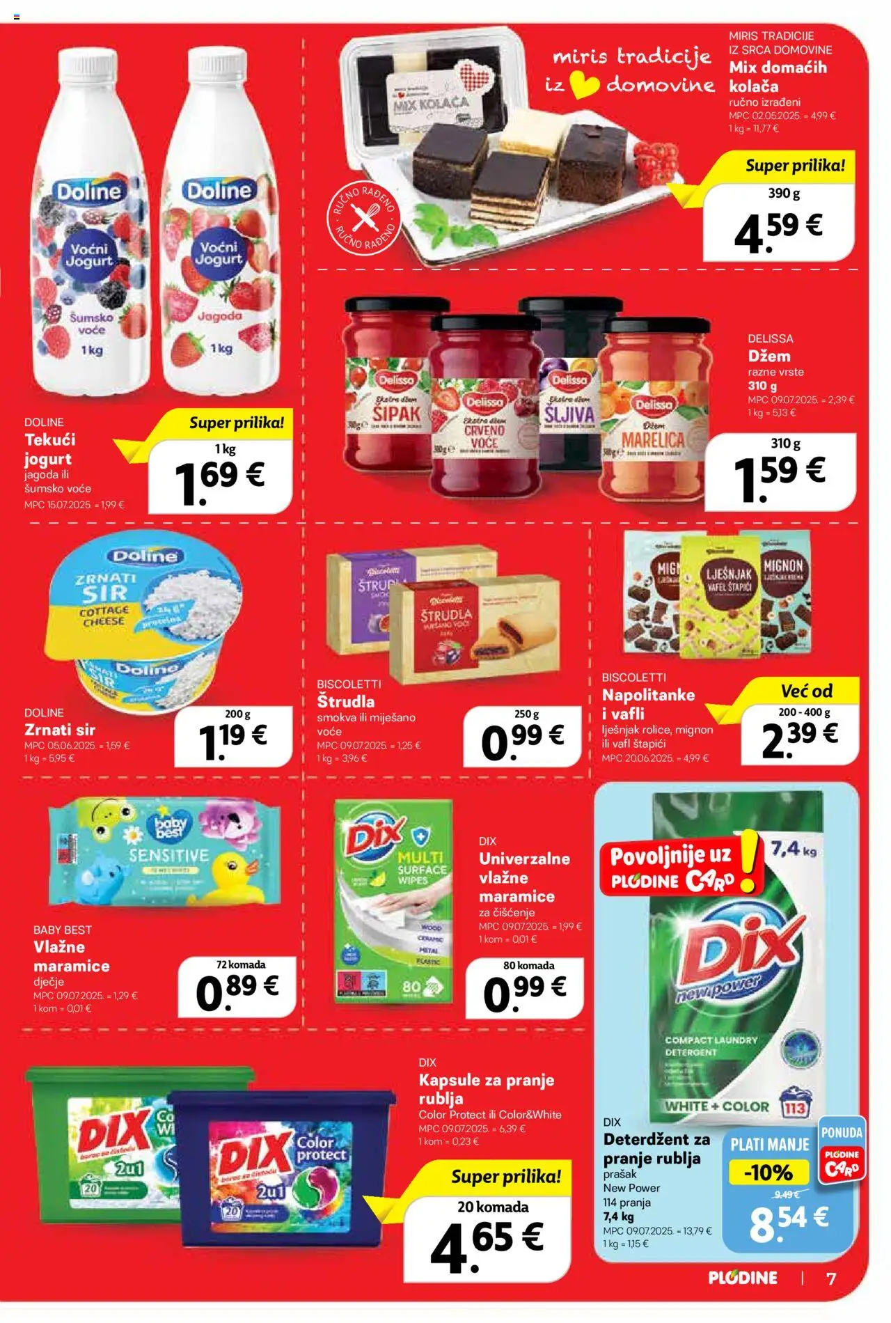 Plodine katalog | vrijedi od 10.09.2025 | Stranica: 7 | Proizvodi: Deterdžent, Napolitanke, Voće, Kapsule za pranje rublja