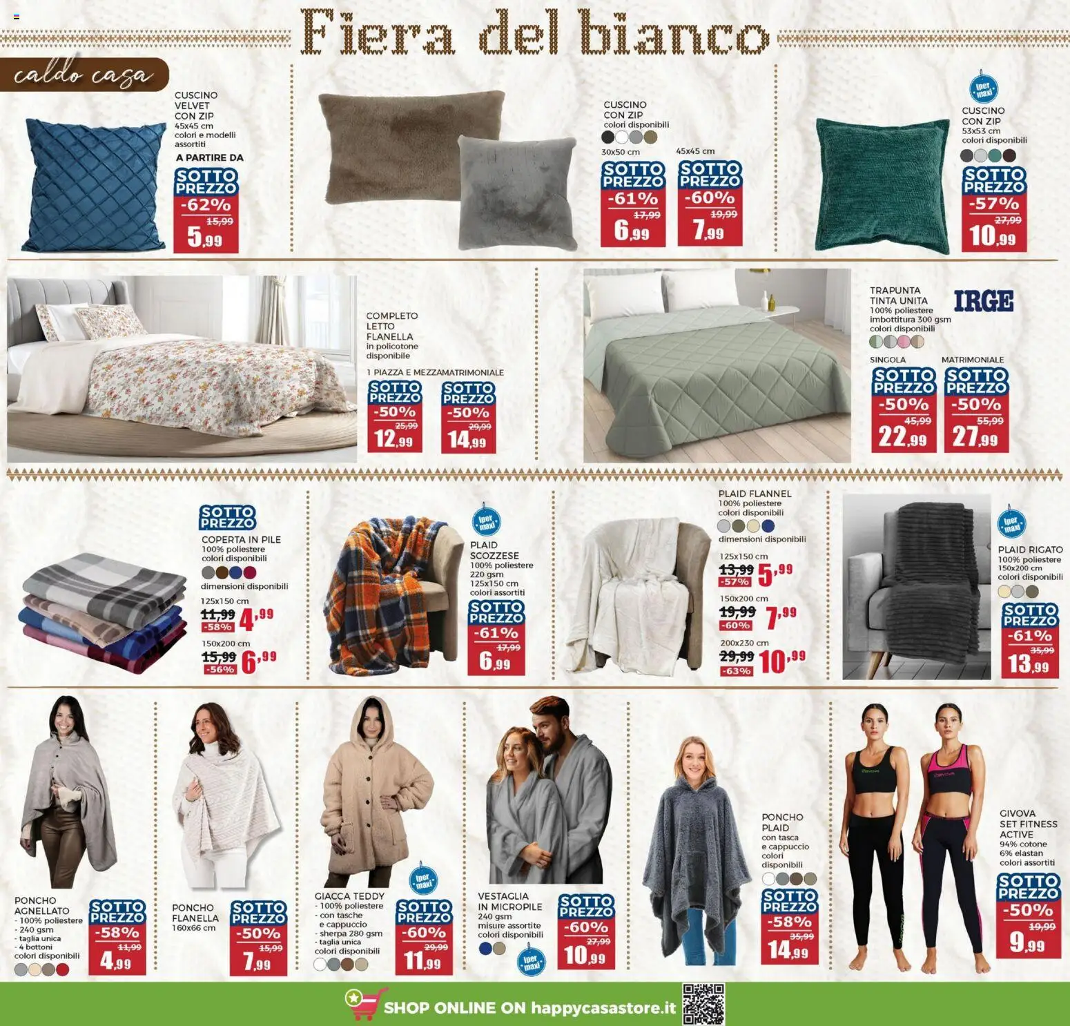 Volantino Happy Casa del 03.01.2026 | Pagina: 4 | Prodotti: Giacca, Trapunta, Cappuccio, Coperta