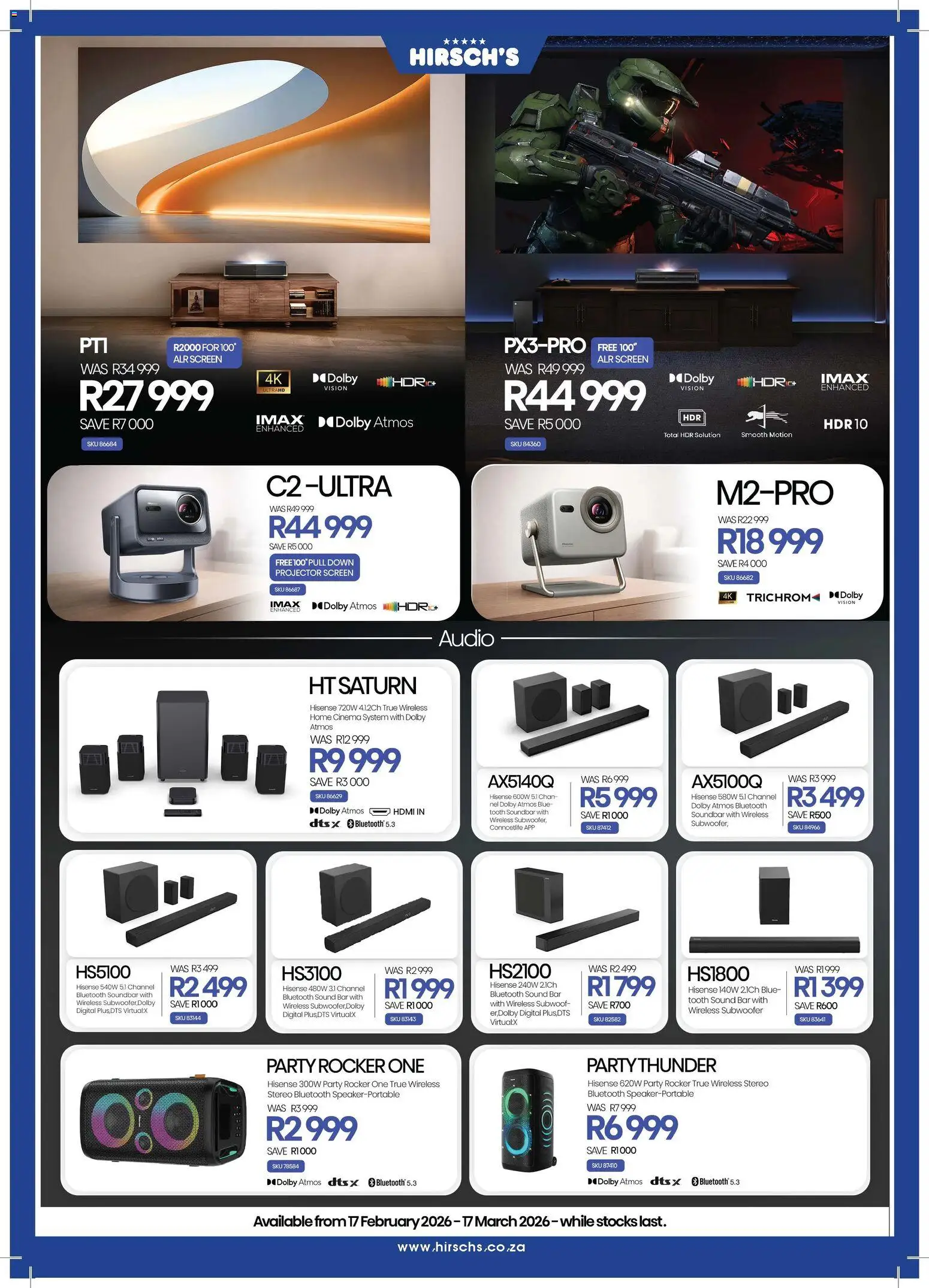 New Hirsch's catalogue – valid from 17.02.2026 | Page: 10 | Products: Audio, Soundbar, Subwoofer