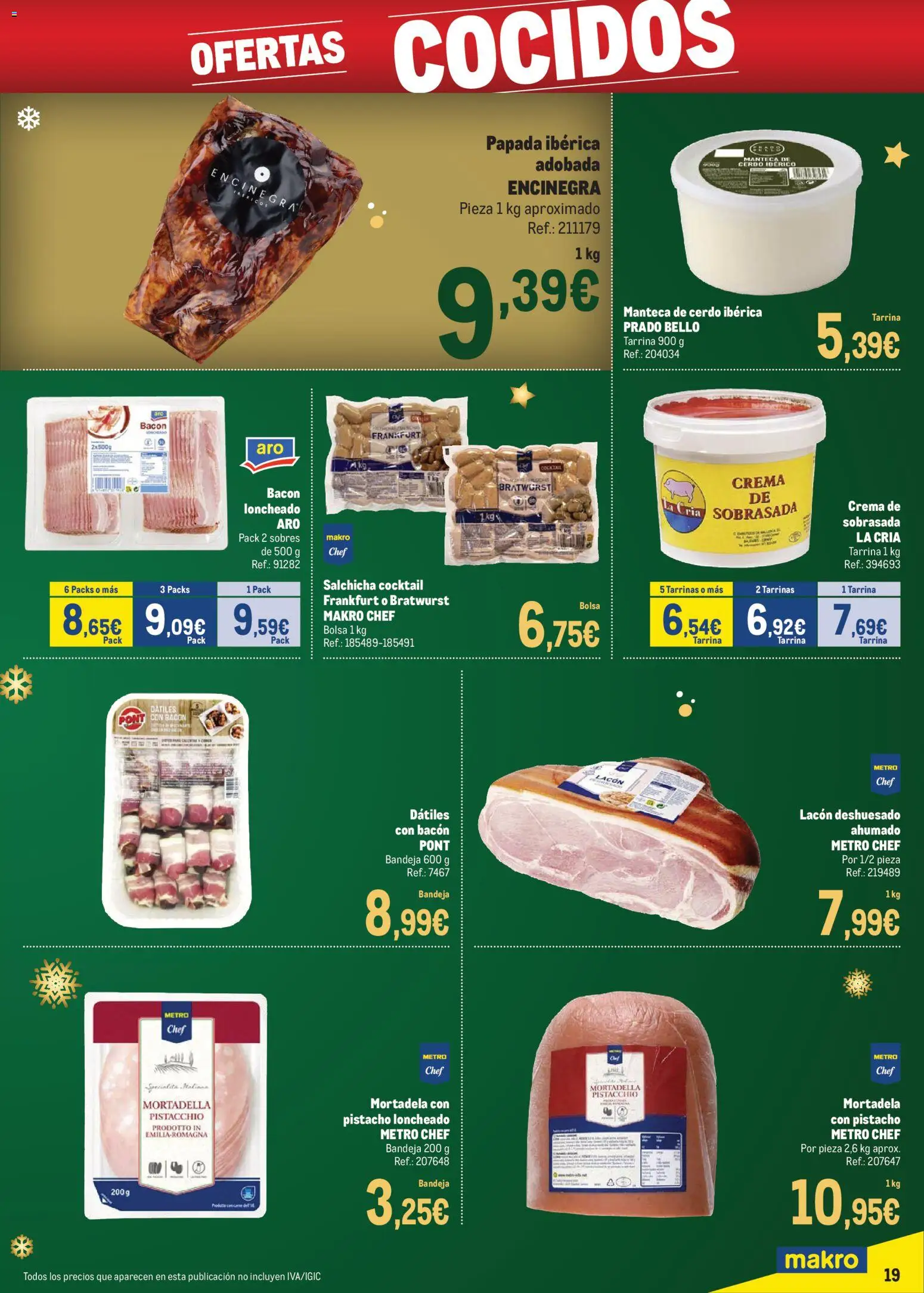 Makro - Precios Centro │ válido desde el 24.11.2025 | Página: 19 | Productos: Cerdo, Bolsa, Sobrasada, Loncheado