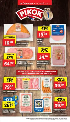 Lidl leták od 24.07.2025 | Strana: 12 | Produkty: Salám, Šunka, Slanina, Pikok