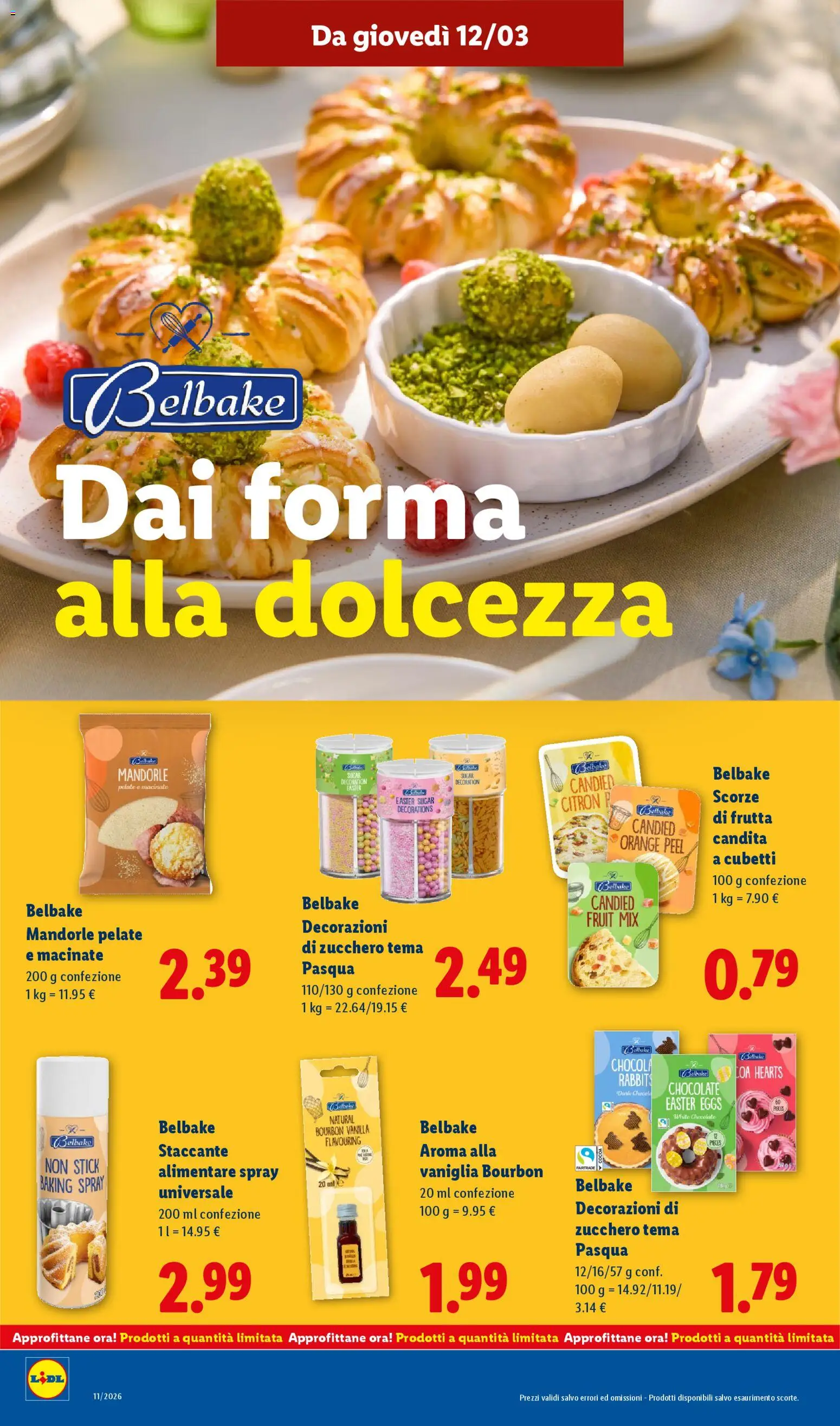 Volantino Lidl del 09.03.2026 | Pagina: 24 | Prodotti: Bourbon, Frutta, Mandorle, Decorazioni