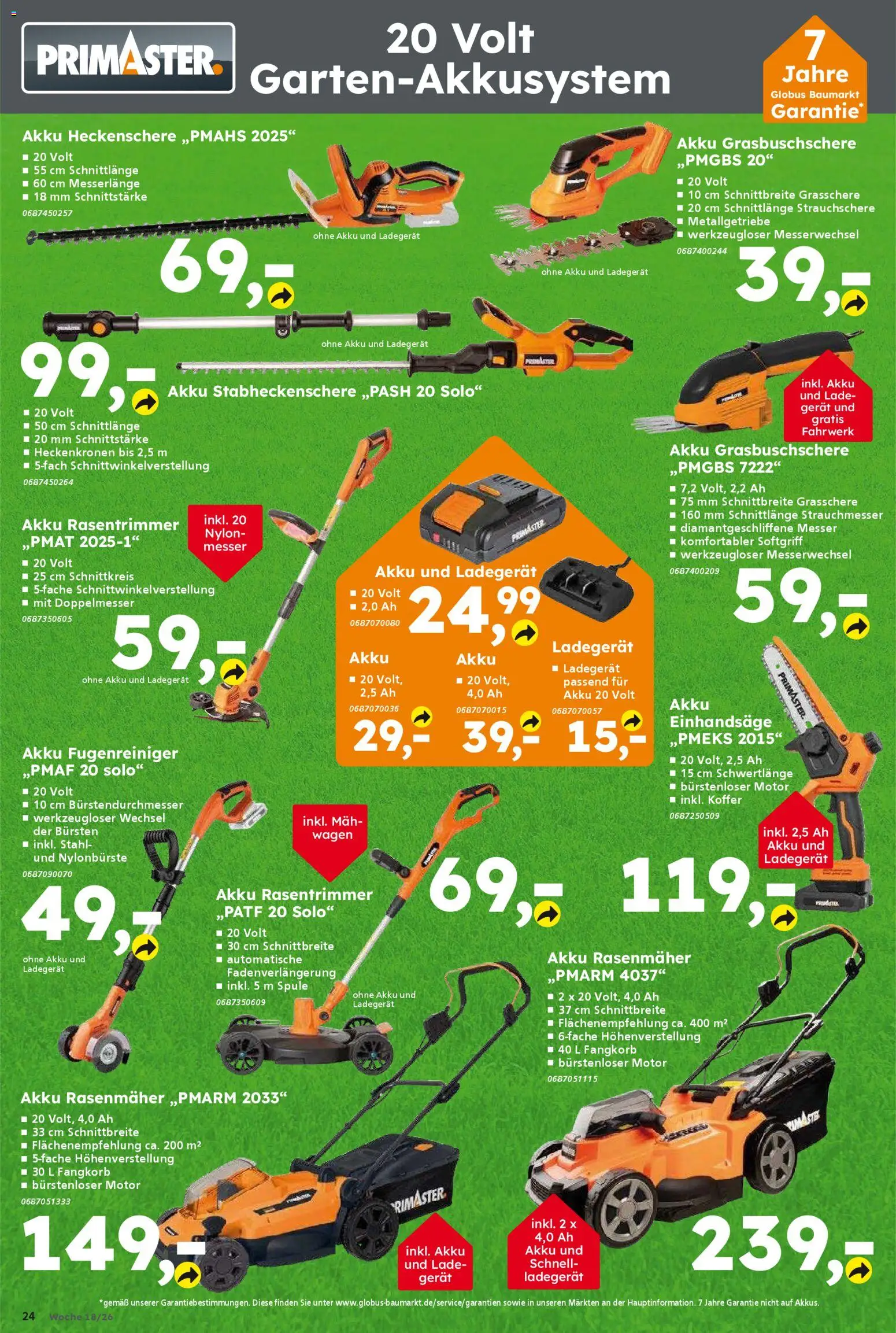 Globus Baumarkt Prospekt Berlin-Treptow	 – gültig ab 26.04.2026 | Seite: 24 | Produkte: Rasenmäher, Koffer, Ladegerät