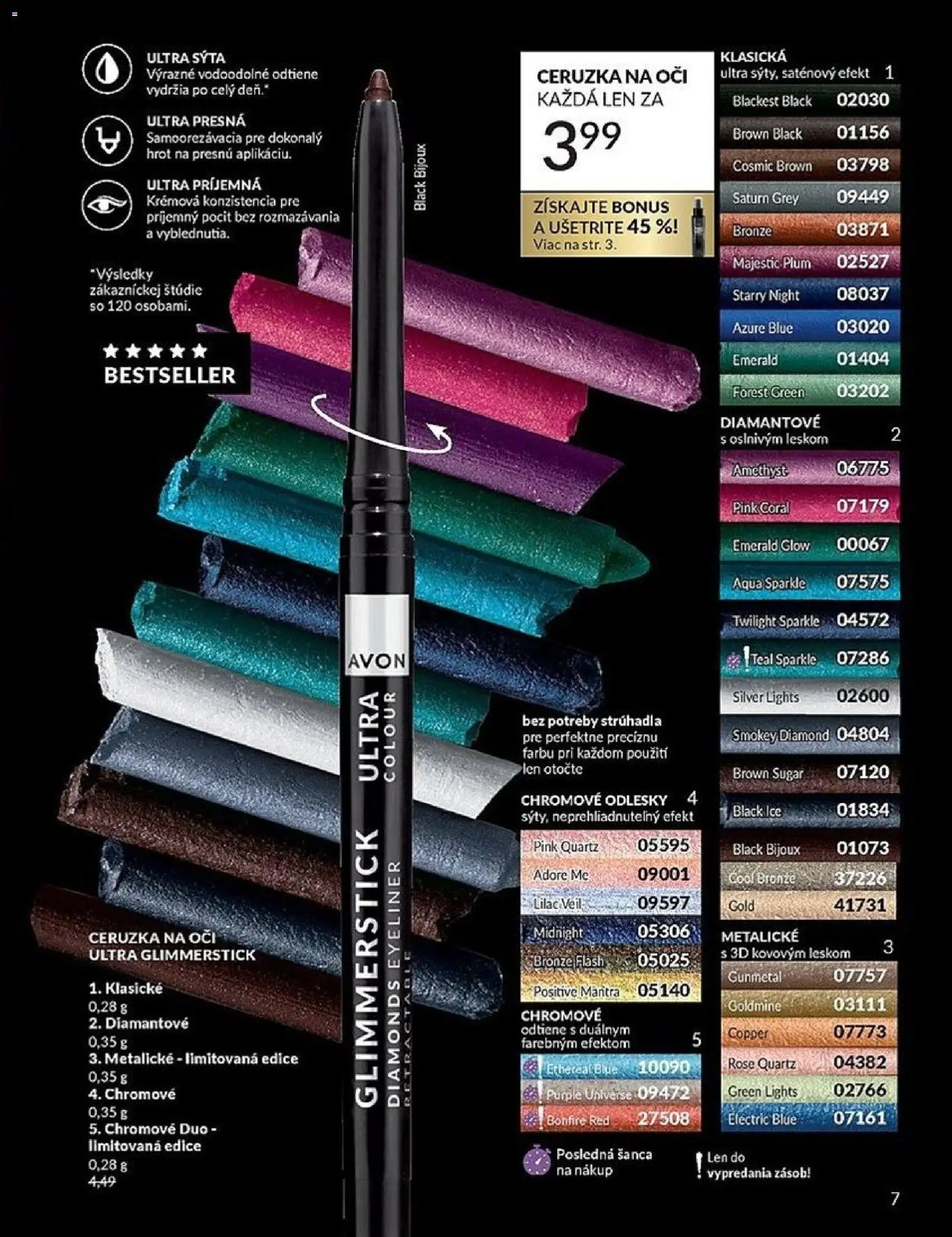 Nové Avon akcie – leták je platný od 01.04.2026 | Strana: 7 | Produkty: Ceruzka na oči, Ceruzka
