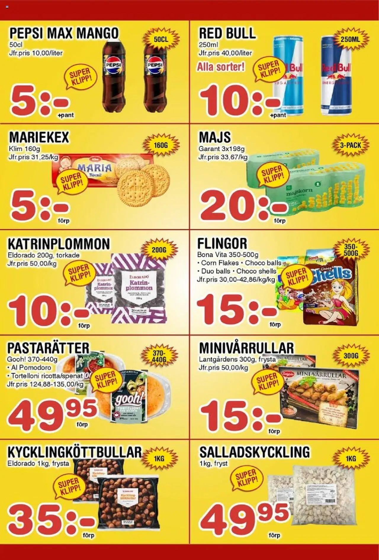 Nya Pulsen reklamblad aktuell från 15.09.2025 | Sida: 11 | Produkter: Red bull, Pepsi, Plommon, Majs