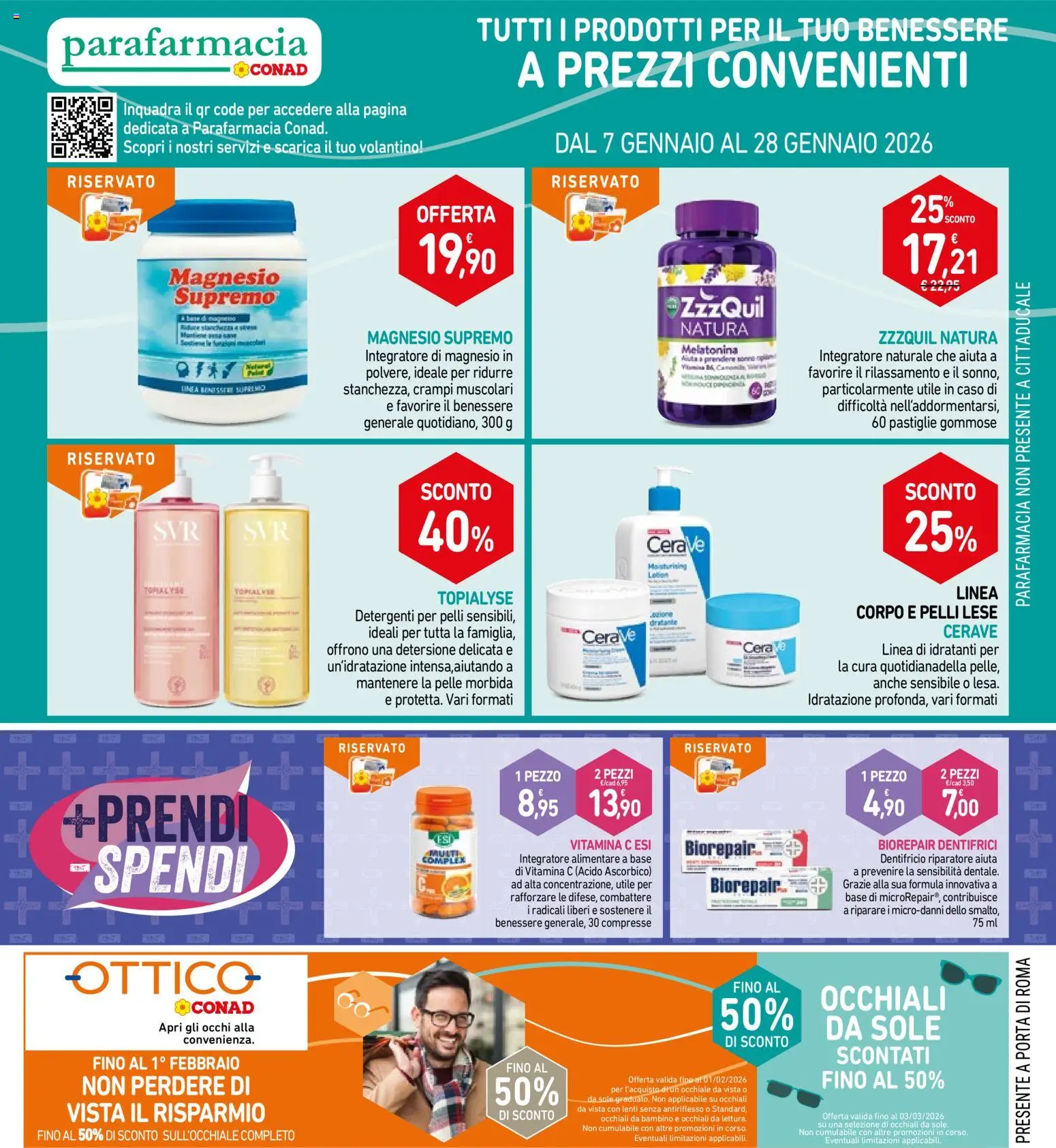 Volantino Spazio Conad del 07.01.2026 | Pagina: 29 | Prodotti: Dentifricio, Occhiali, Integratore alimentare
