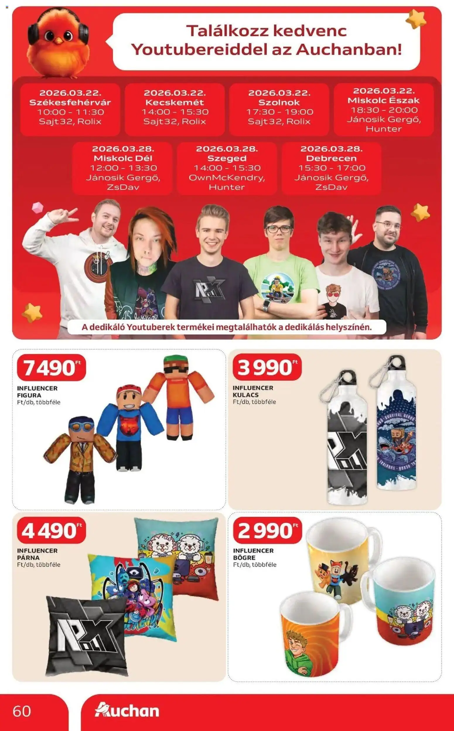 Auchan akciós ujság - amely érvényes a következő dátumtól: 19.03.2026 | Oldal: 60 | Termékek: Bögre, Párna, Kulacs, Sajt