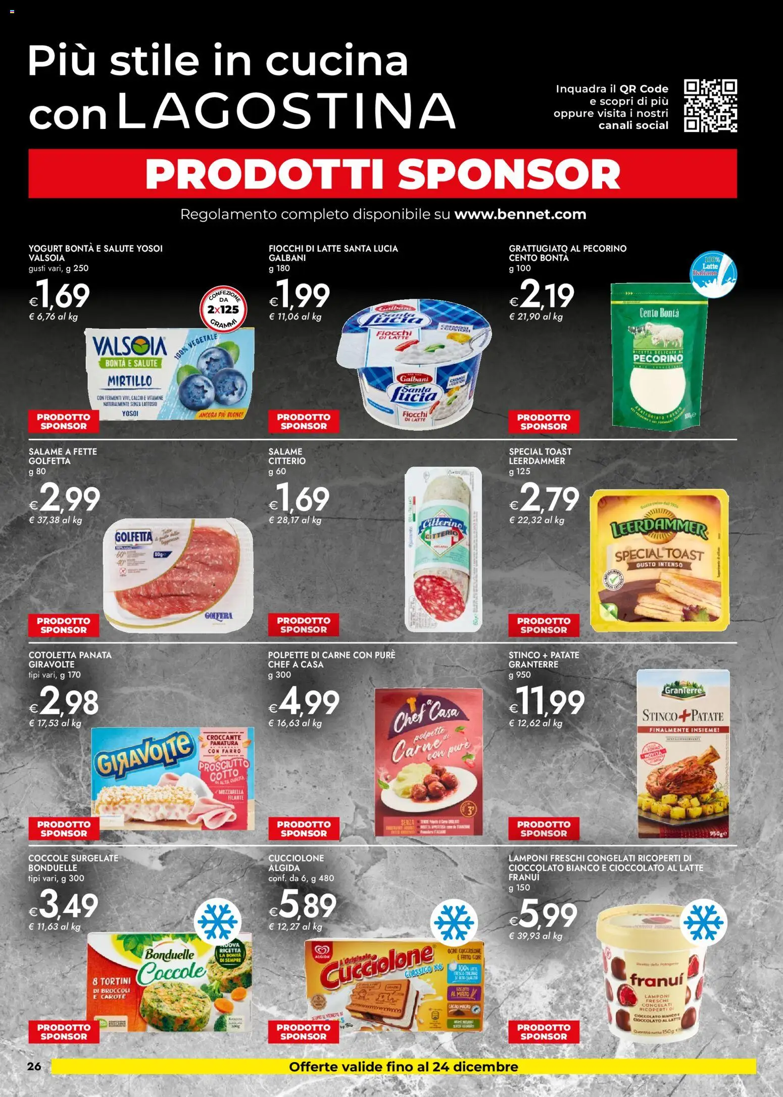 Volantino bennet del 11.12.2025 | Pagina: 26 | Prodotti: Cioccolato, Patate, Latte, Farro