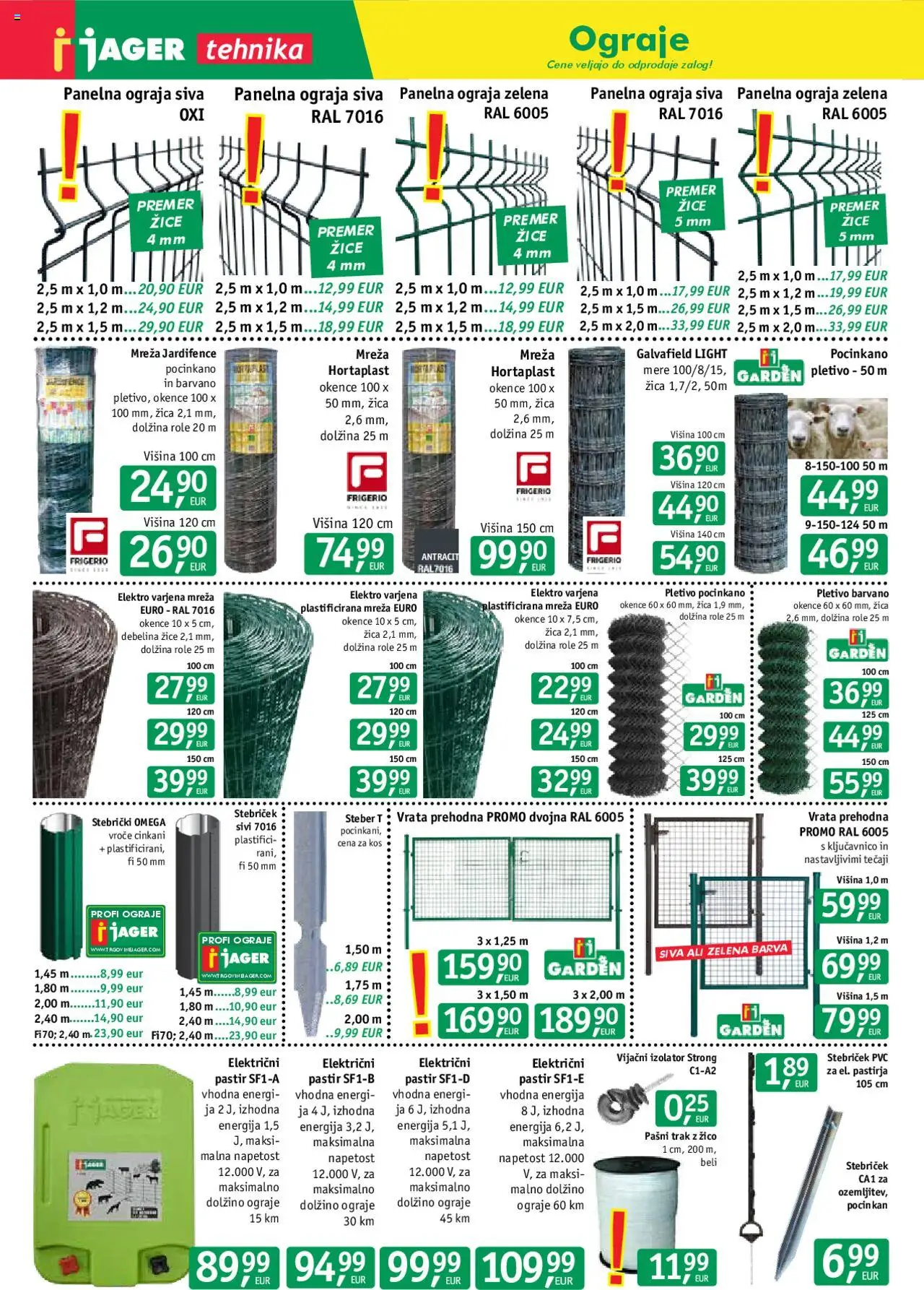 Novi Jager katalog ponudbe – veljaven od 10.09.2025 | Stran: 2 | Izdelki: Kos, Ograja, Barva, Zelena